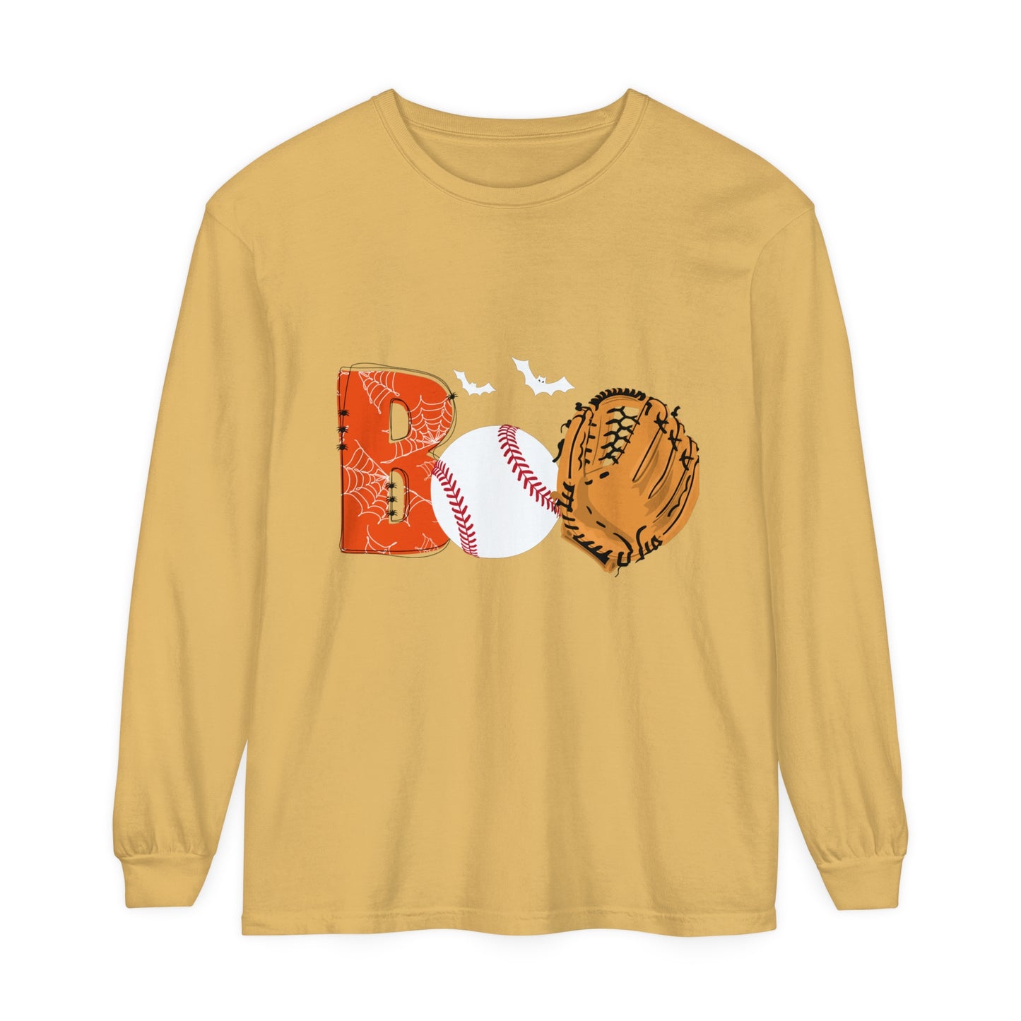 Boo Baseball Unisex Garment-dyed Long Sleeve T-Shirt