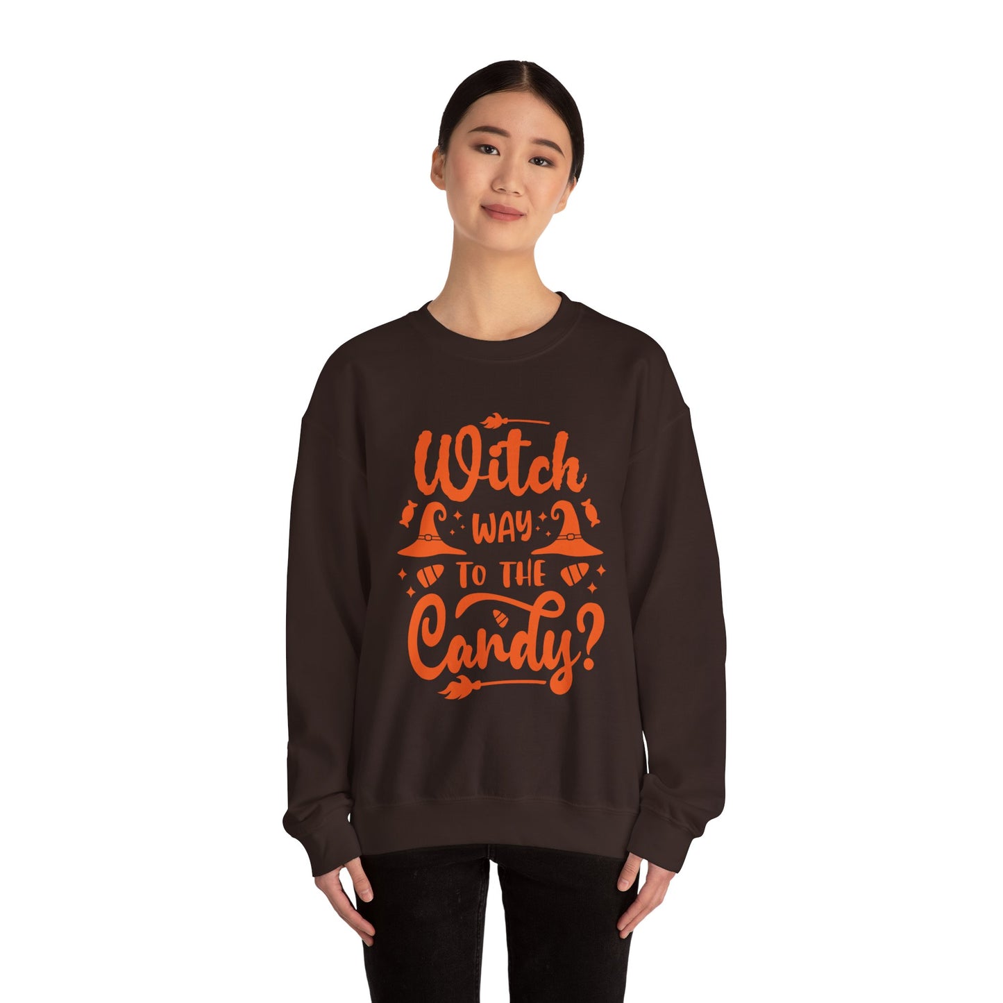 Witch way to the Candy Unisex Heavy Blend™ Crewneck Sweatshirt