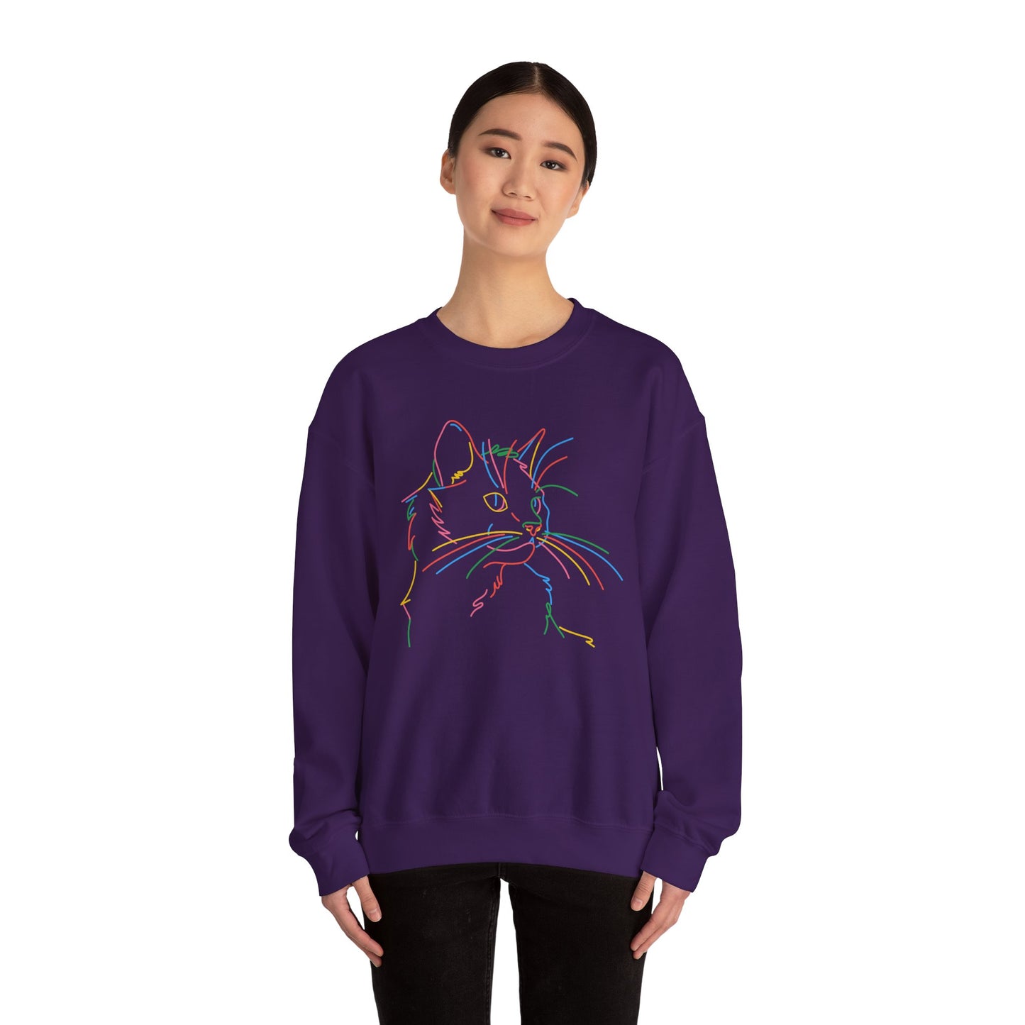 Colorful Cat Unisex Heavy Blend™ Crewneck Sweatshirt