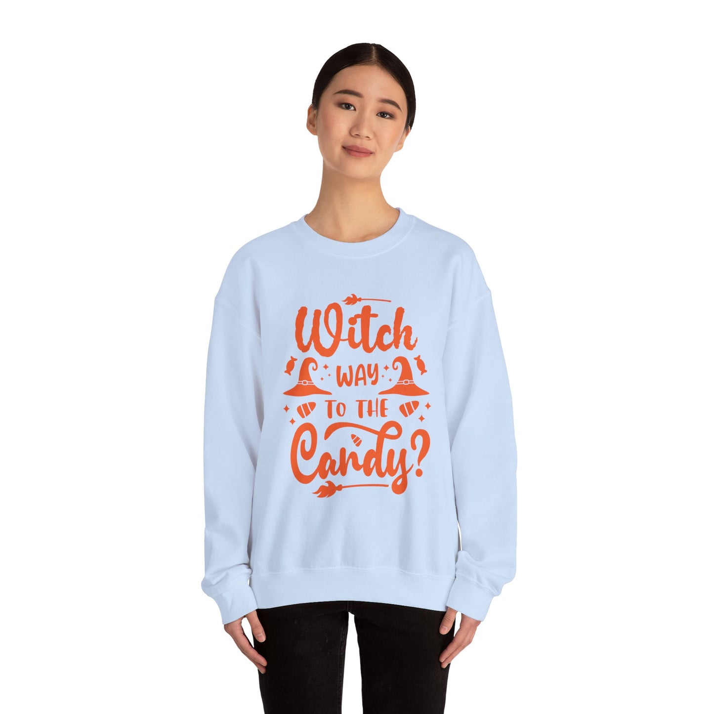 Witch way to the Candy Unisex Heavy Blend™ Crewneck Sweatshirt