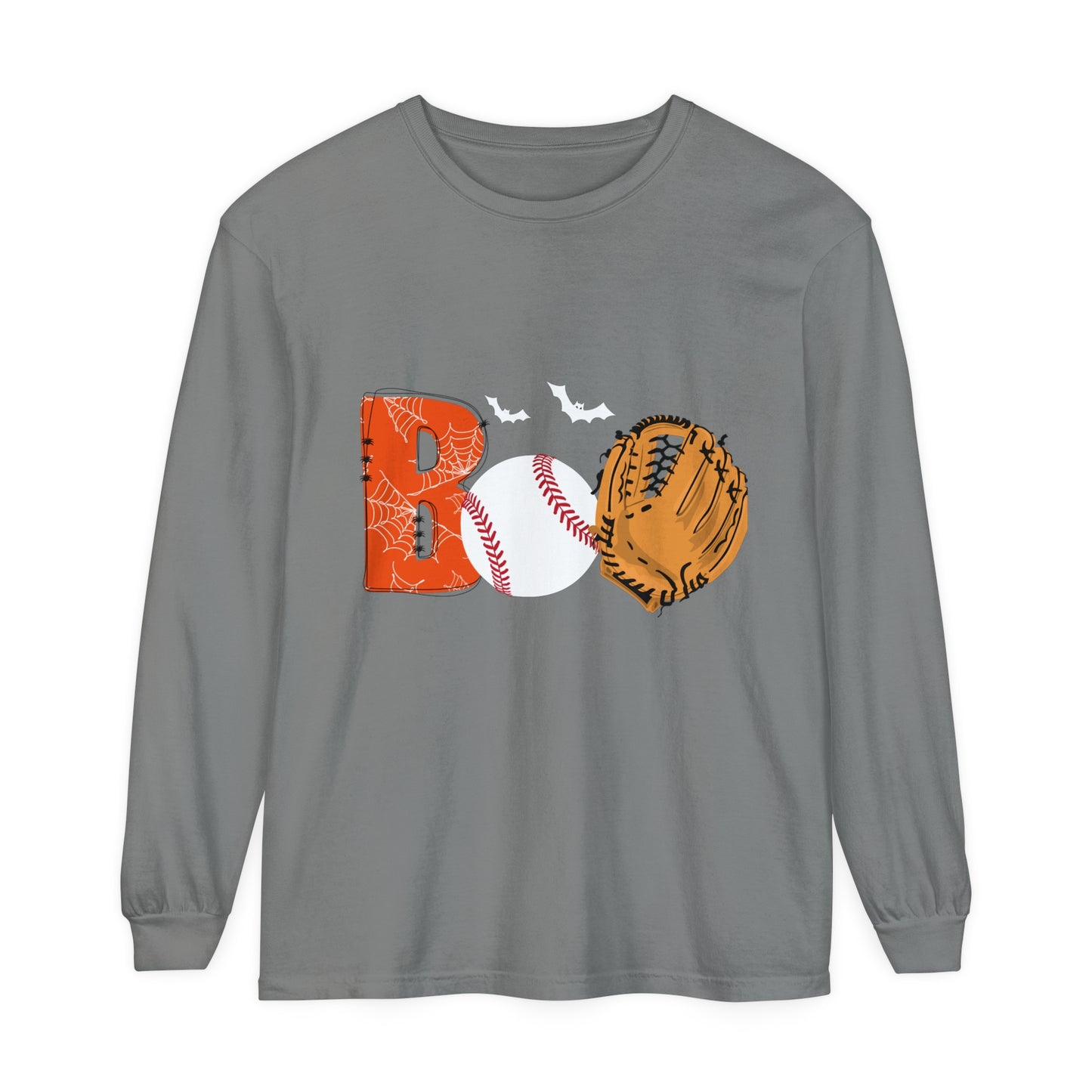 Boo Baseball Unisex Garment-dyed Long Sleeve T-Shirt