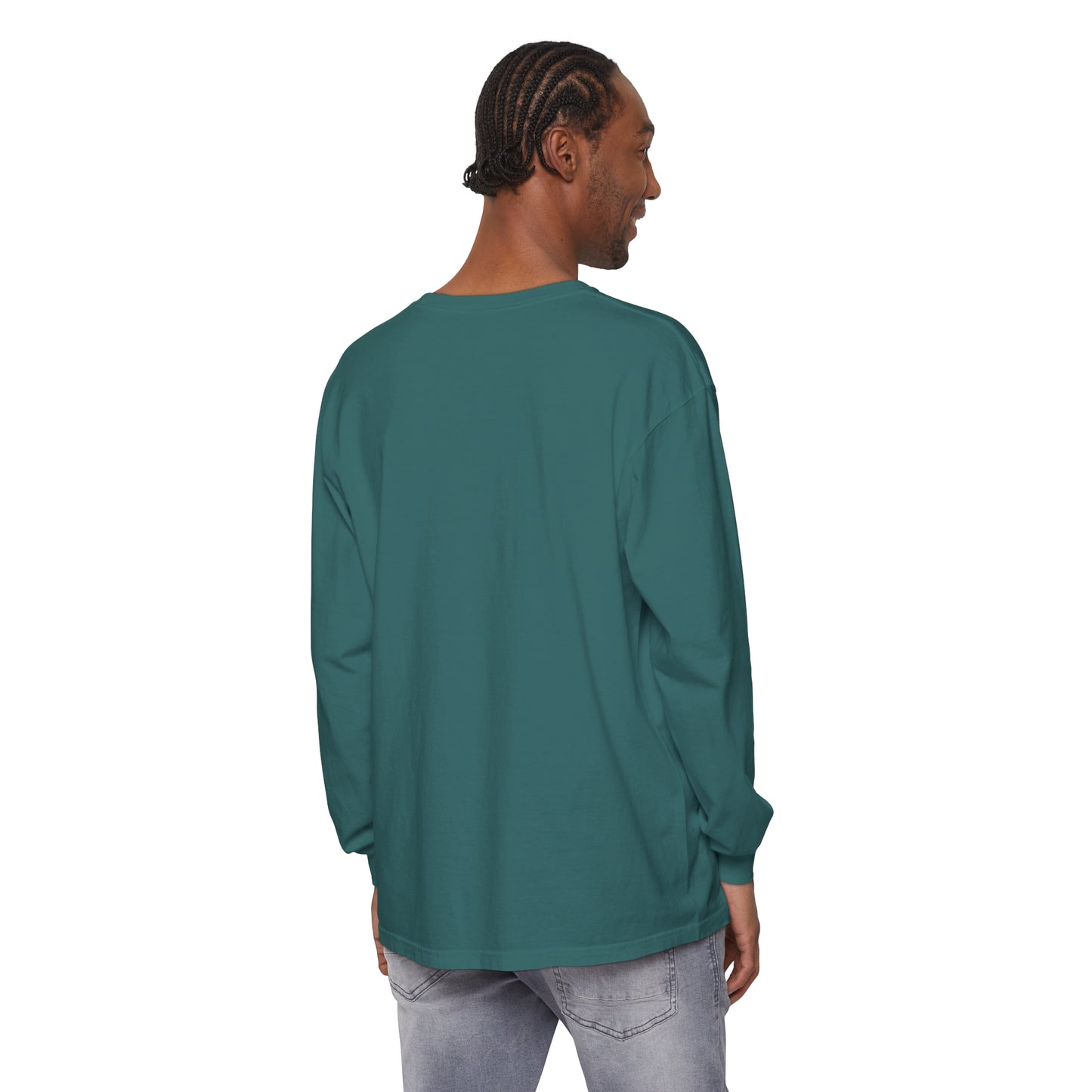 Dunking Basketball Ghost Unisex Garment-dyed Long Sleeve T-Shirt