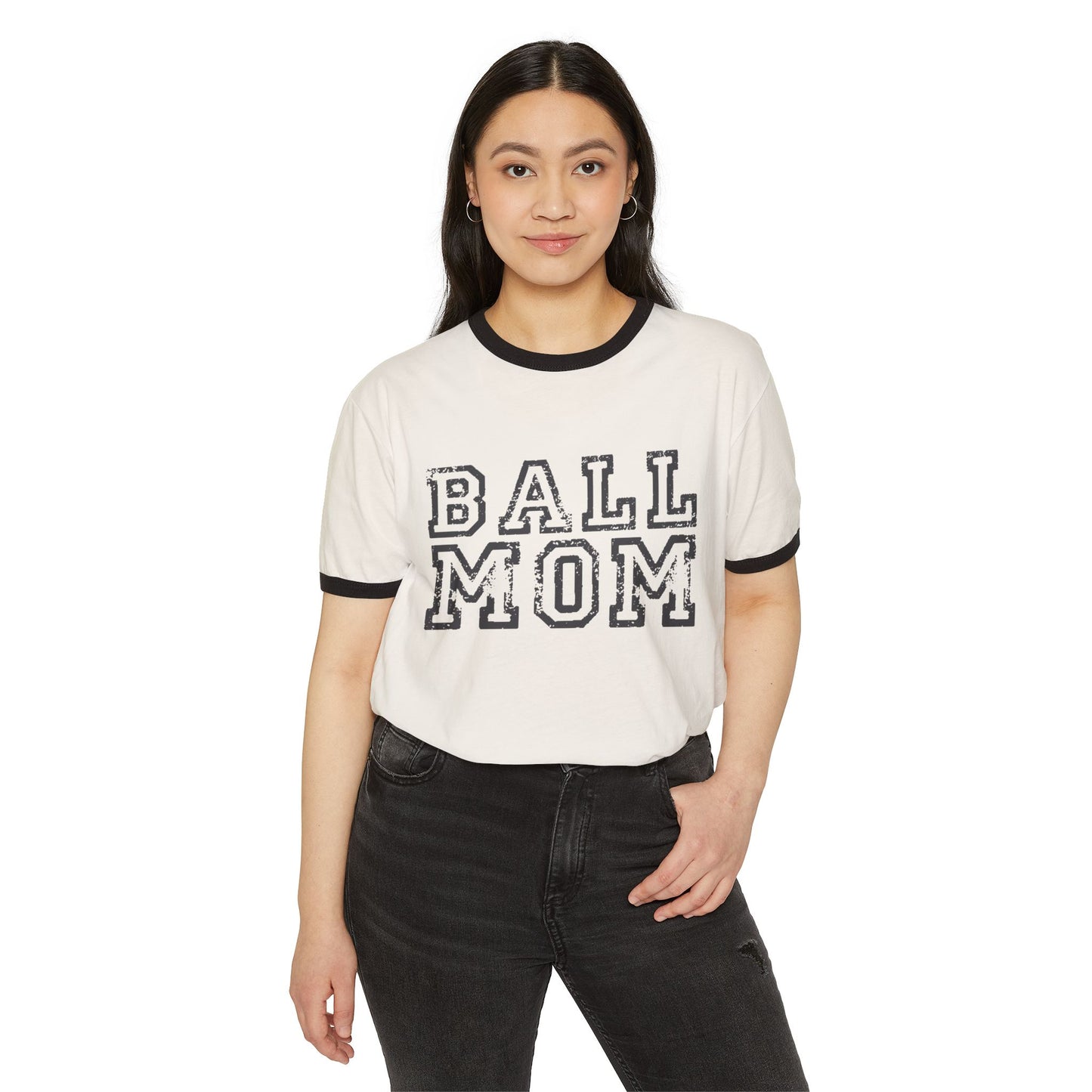 Ball Mom Unisex Cotton Ringer T-Shirt