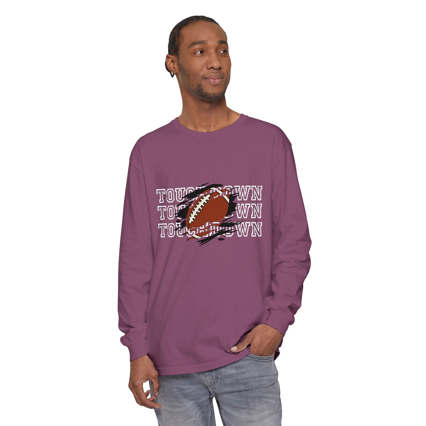 Touchdown Triple Unisex Garment-dyed Long Sleeve T-Shirt