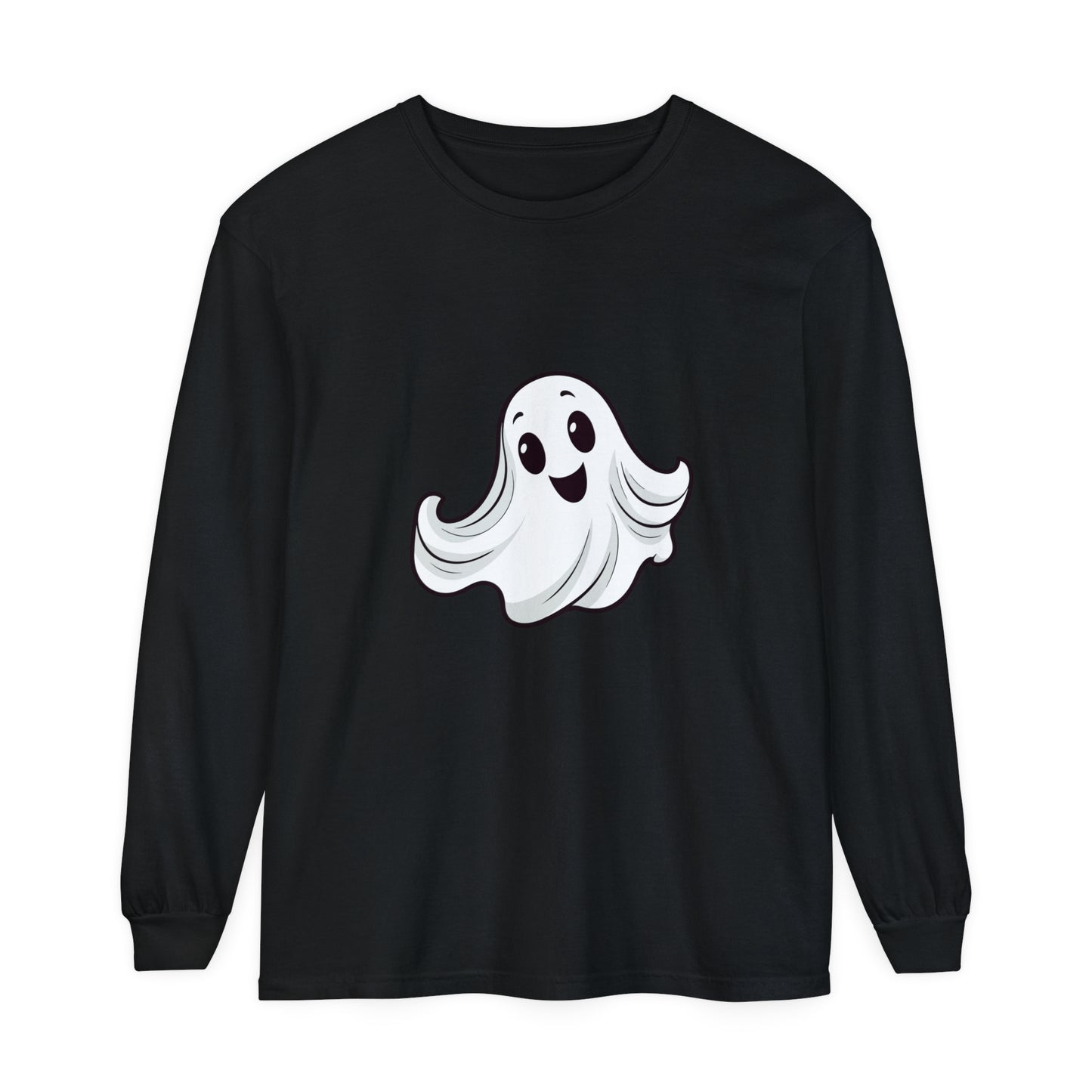 Cute Ghost Unisex Garment-dyed Long Sleeve T-Shirt