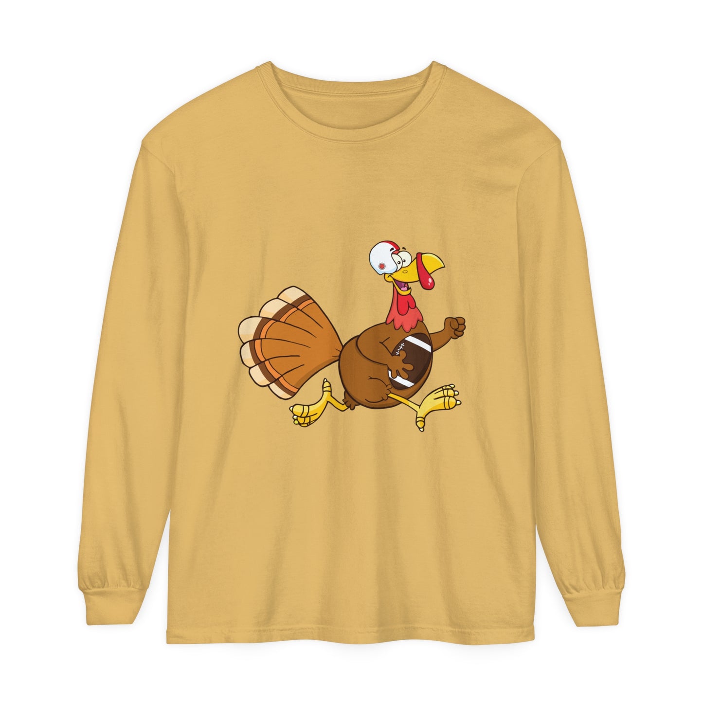 Turkey Running Football Unisex Garment-dyed Long Sleeve T-Shirt