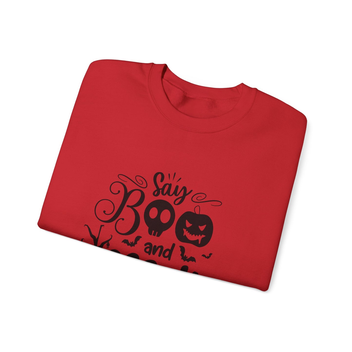 Say Boo and Scare On Unisex Heavy Blend™ Crewneck Sweatshirt