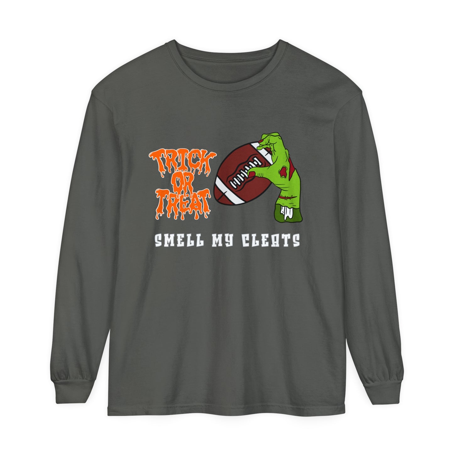 Trick or Treat Smell my Feet Unisex Garment-dyed Long Sleeve T-Shirt