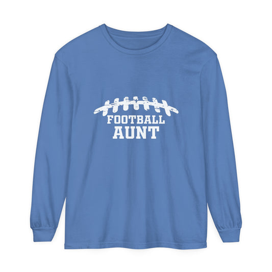 Football Aunt Unisex Garment-dyed Long Sleeve T-Shirt