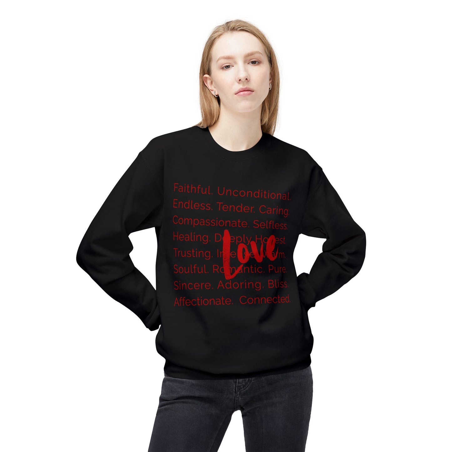 Love Words Unisex Midweight Softstyle Fleece Crewneck Sweatshirt