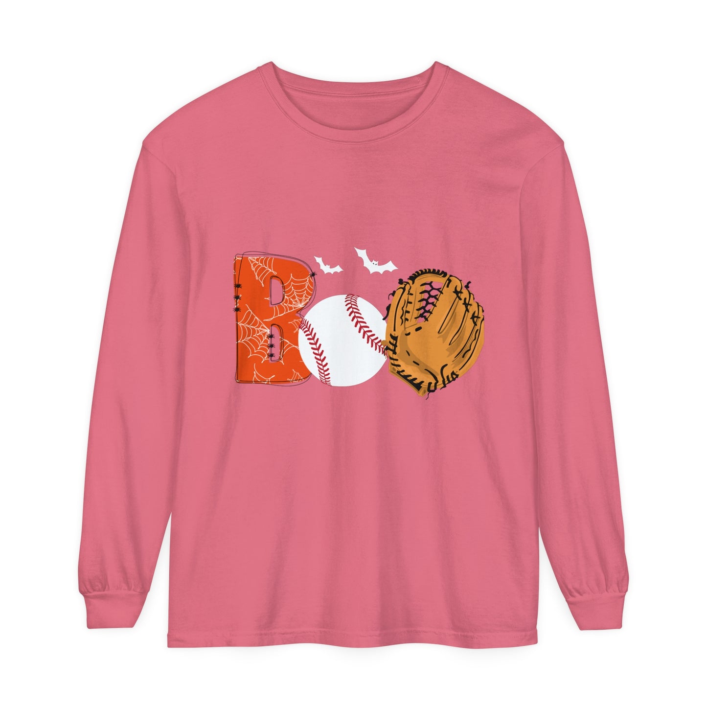 Boo Baseball Unisex Garment-dyed Long Sleeve T-Shirt