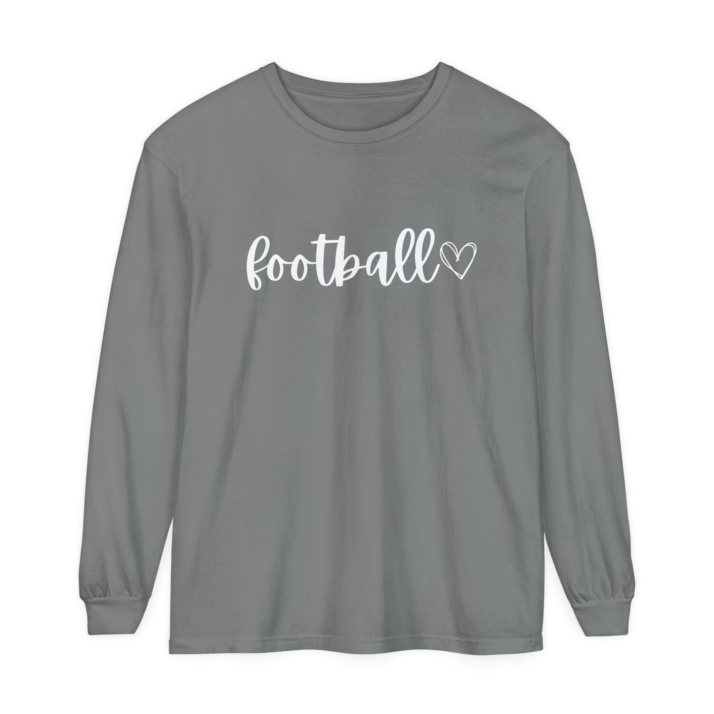 Football heart Unisex Garment-dyed Long Sleeve T-Shirt