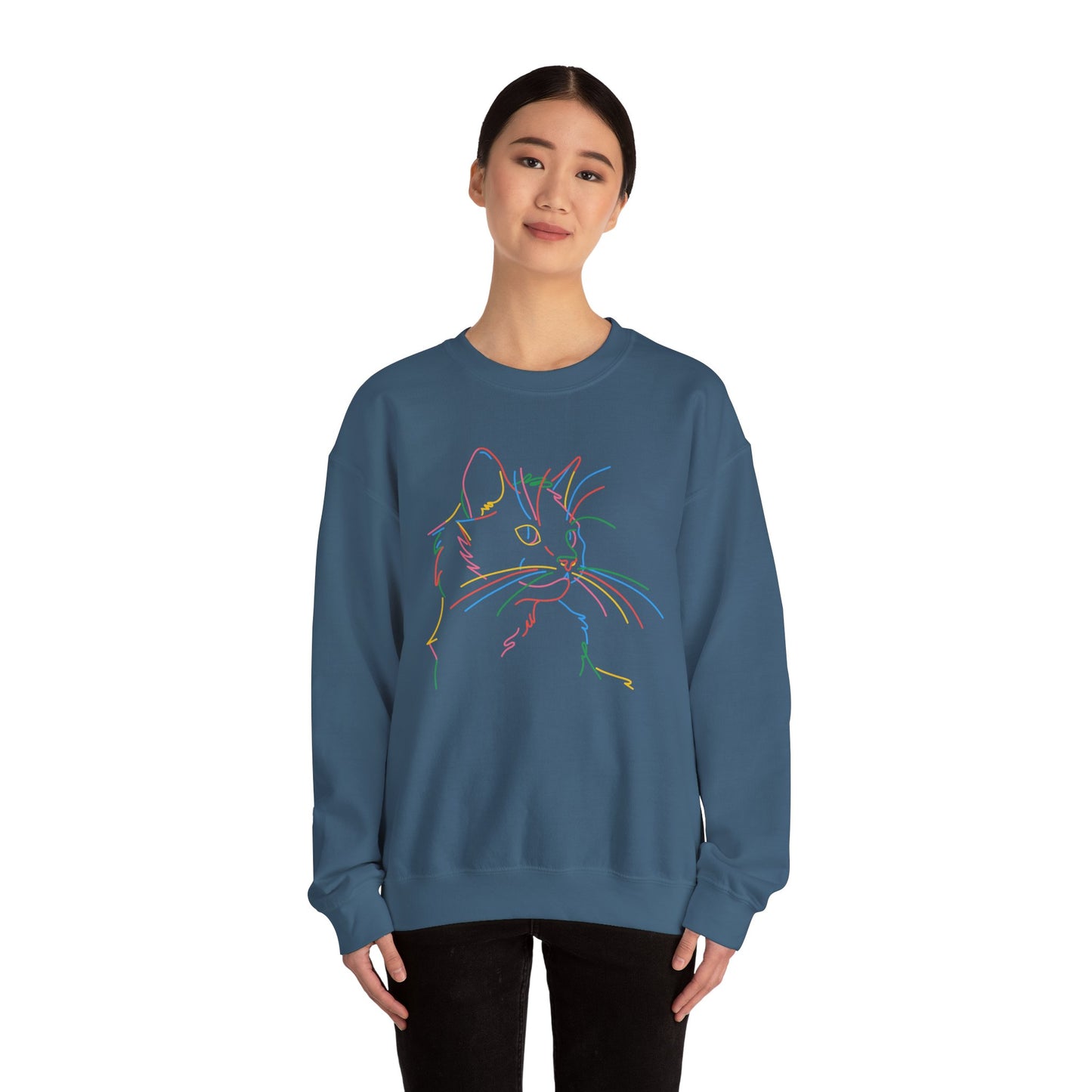 Colorful Cat Unisex Heavy Blend™ Crewneck Sweatshirt