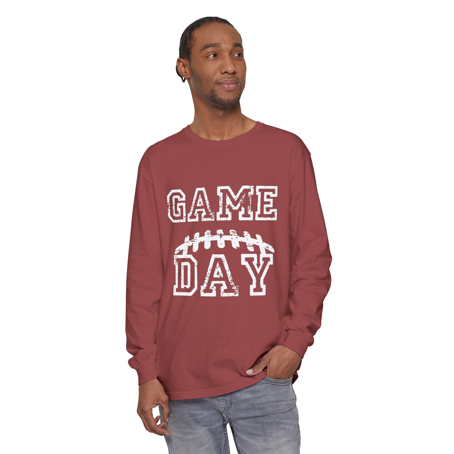 Game Day Laces Unisex Garment-dyed Long Sleeve T-Shirt