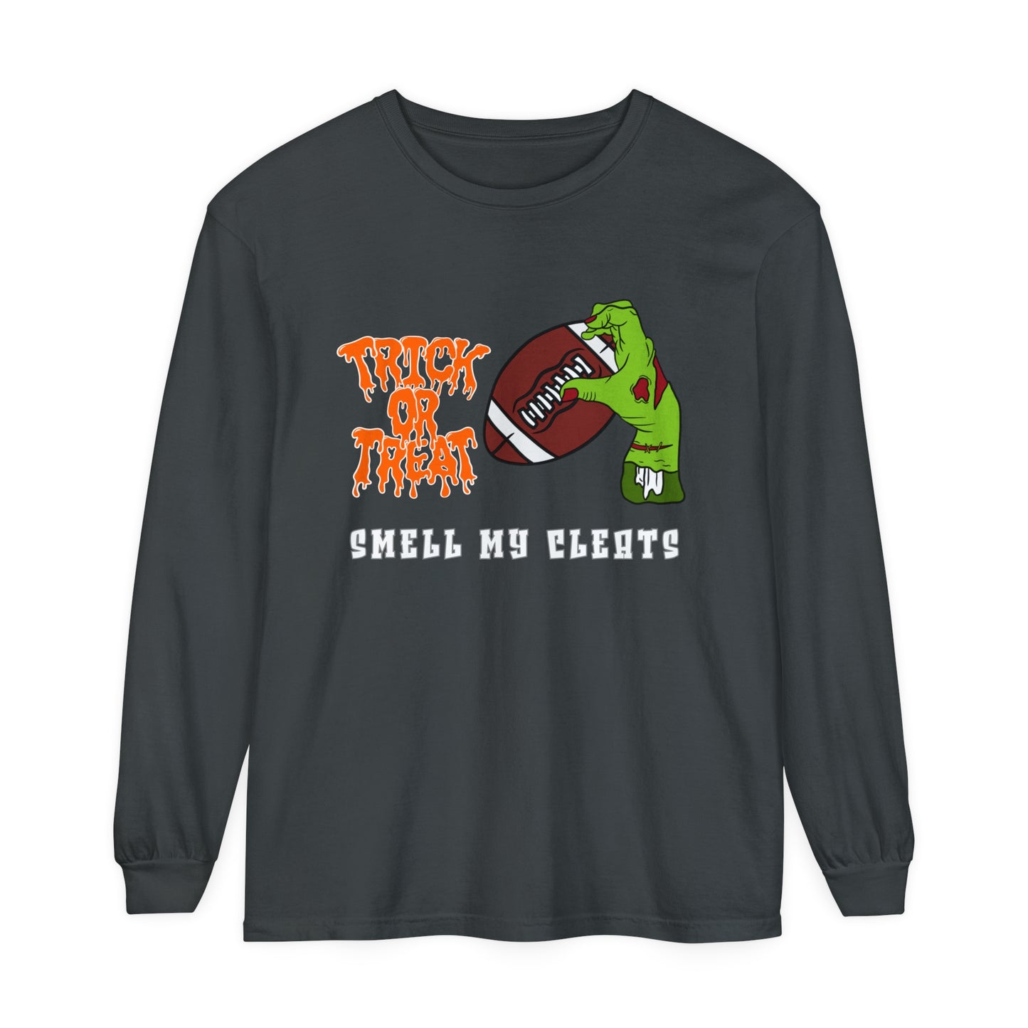 Trick or Treat Smell my Feet Unisex Garment-dyed Long Sleeve T-Shirt