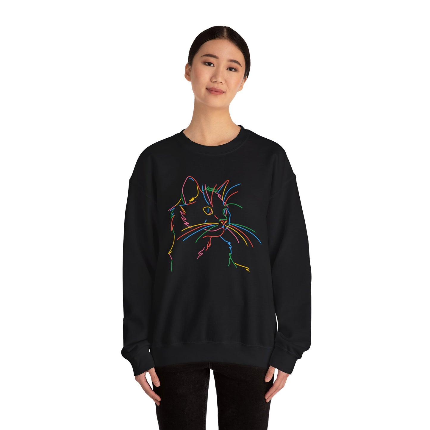 Colorful Cat Unisex Heavy Blend™ Crewneck Sweatshirt