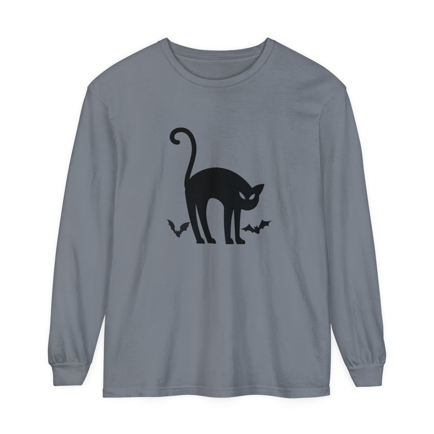 Bats and Cats Unisex Garment-dyed Long Sleeve T-Shirt