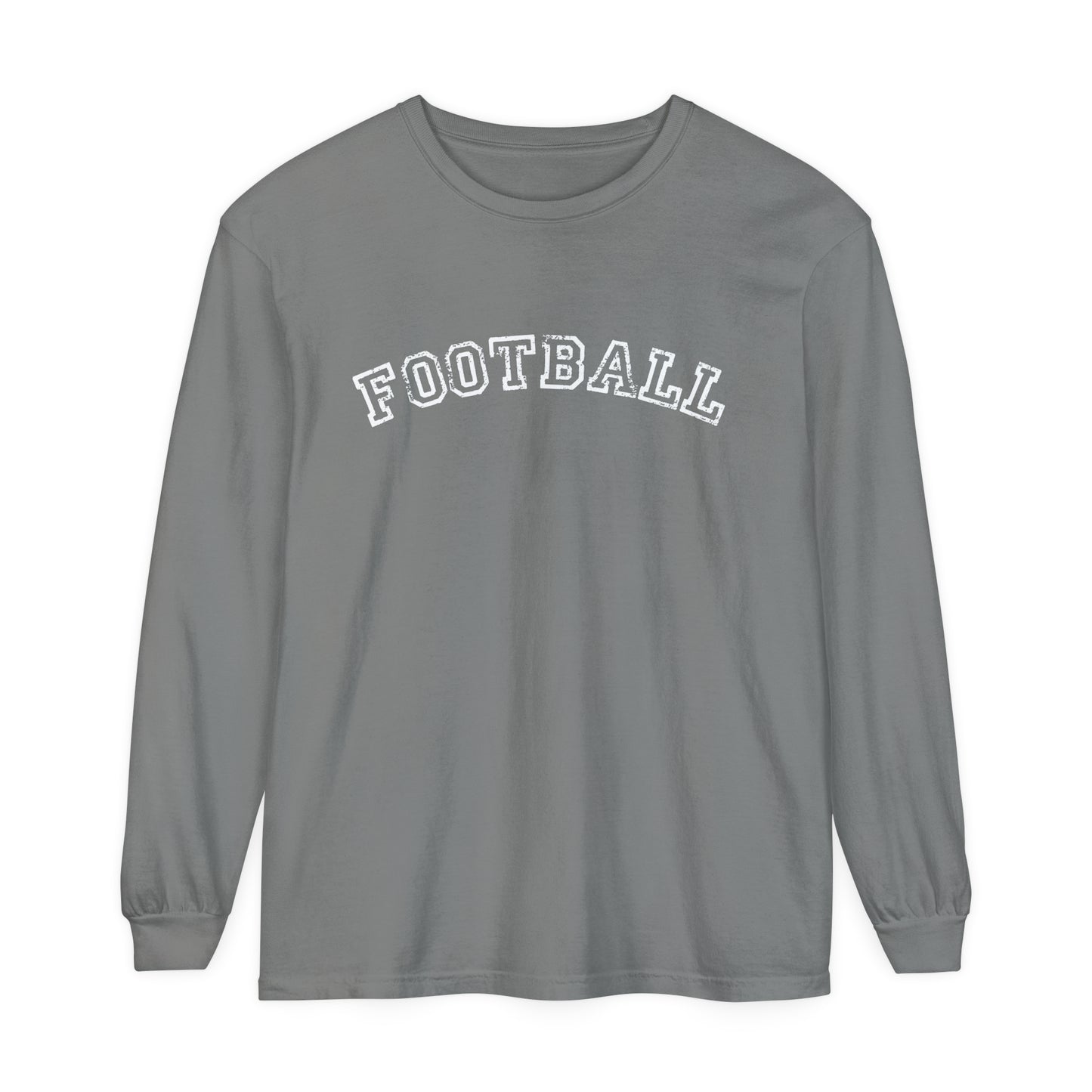 Football Curved Unisex Garment-dyed Long Sleeve T-Shirt