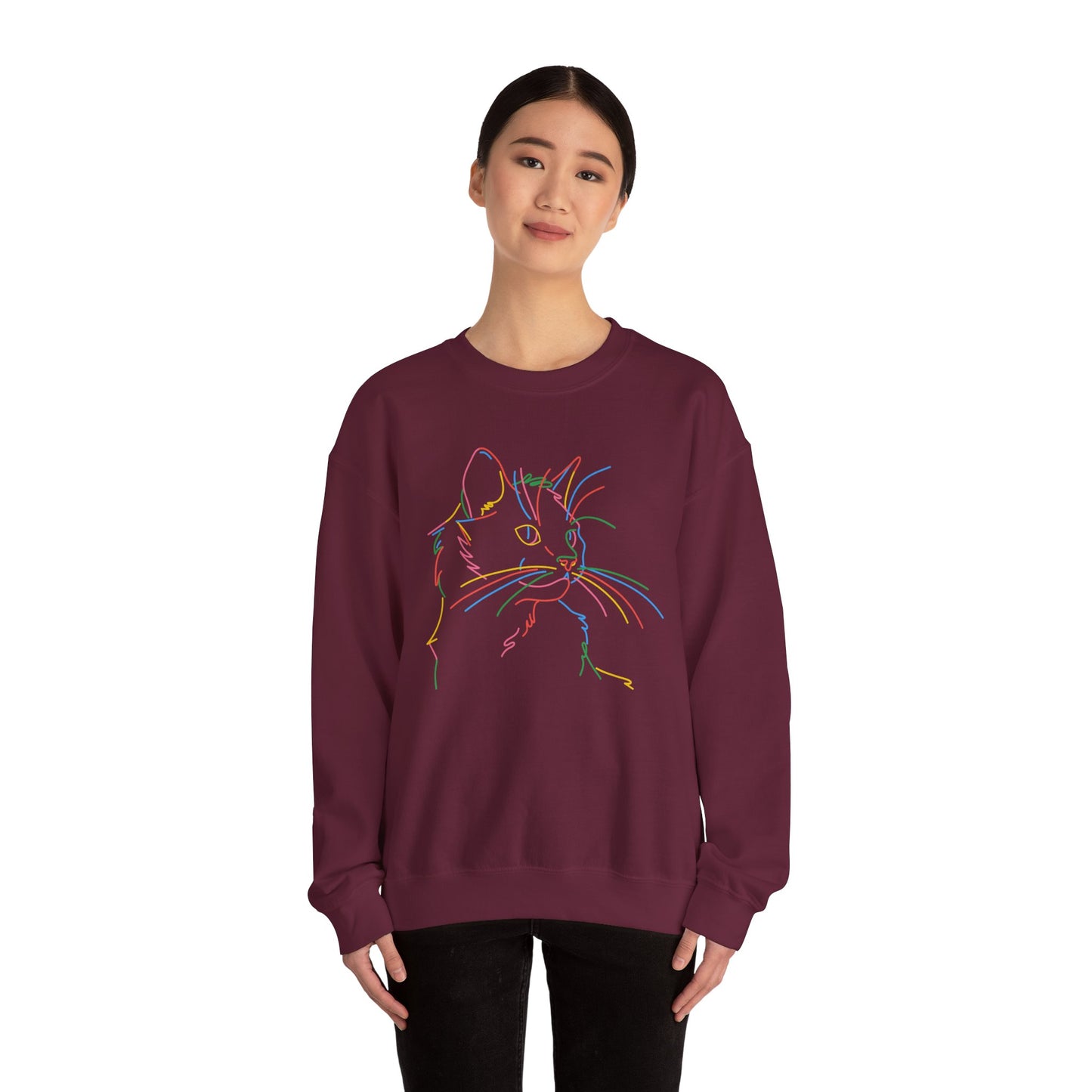 Colorful Cat Unisex Heavy Blend™ Crewneck Sweatshirt
