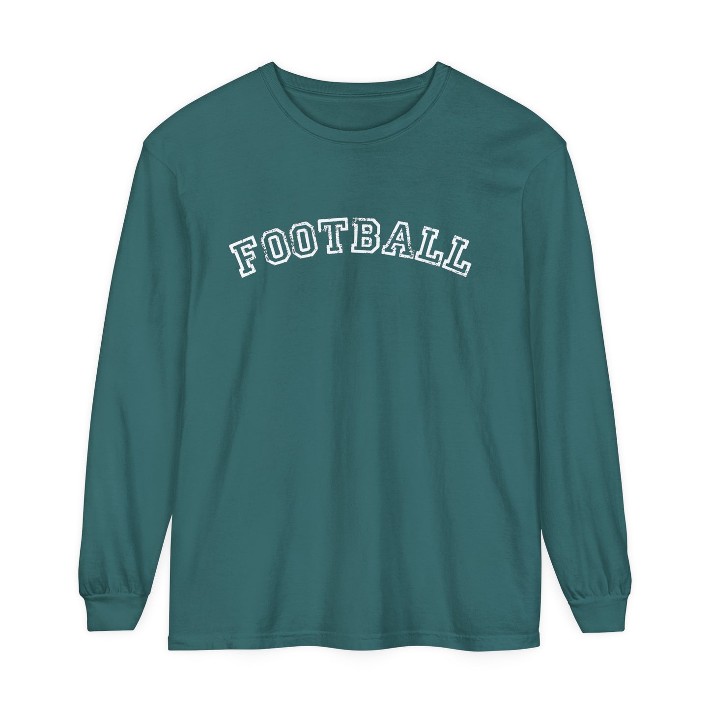 Football Curved Unisex Garment-dyed Long Sleeve T-Shirt