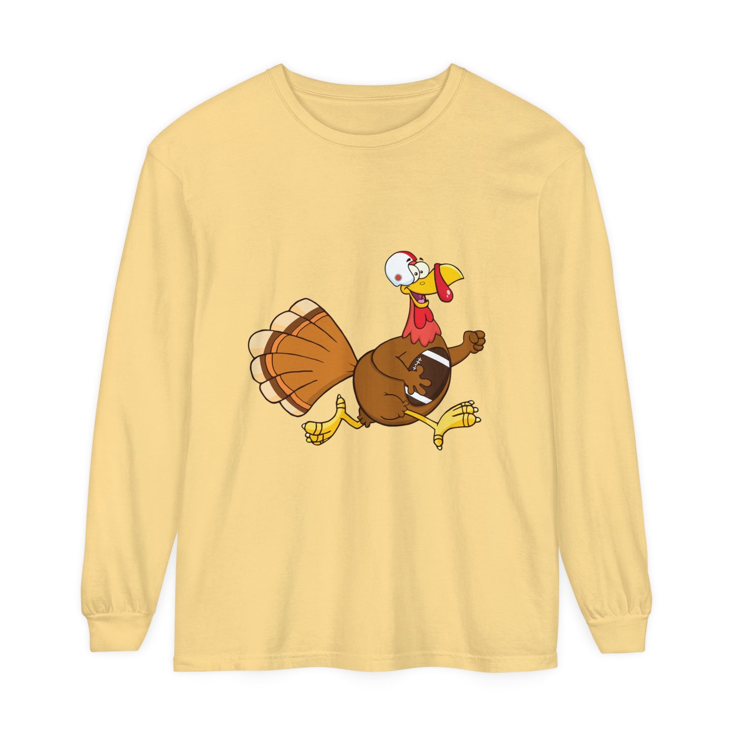 Turkey Running Football Unisex Garment-dyed Long Sleeve T-Shirt