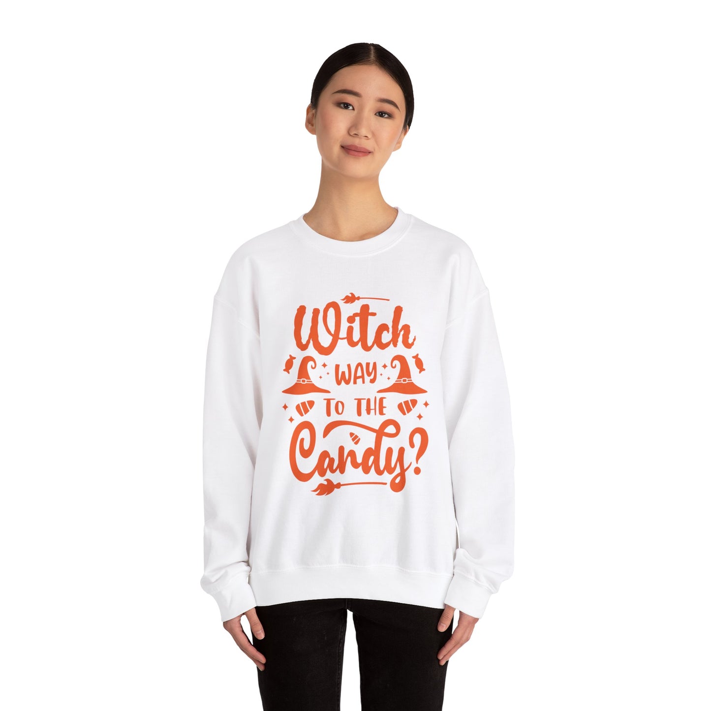 Witch way to the Candy Unisex Heavy Blend™ Crewneck Sweatshirt