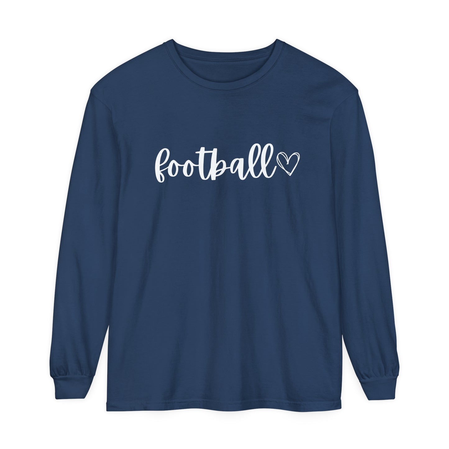 Football heart Unisex Garment-dyed Long Sleeve T-Shirt