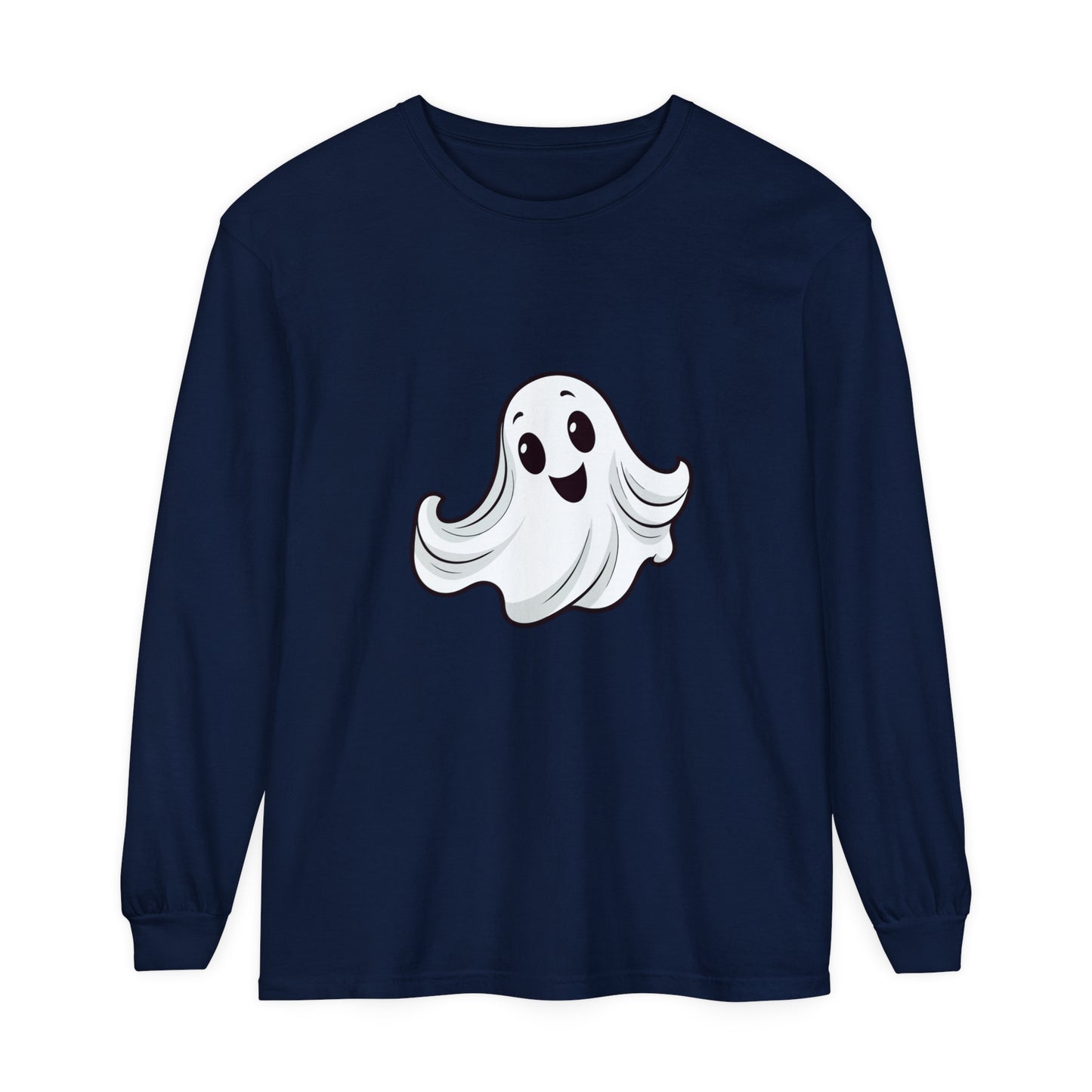 Cute Ghost Unisex Garment-dyed Long Sleeve T-Shirt