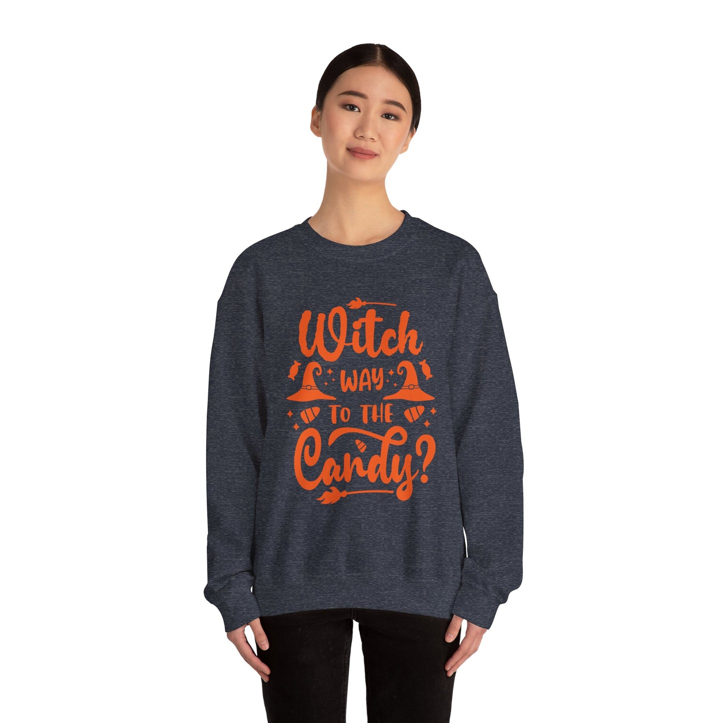 Witch way to the Candy Unisex Heavy Blend™ Crewneck Sweatshirt