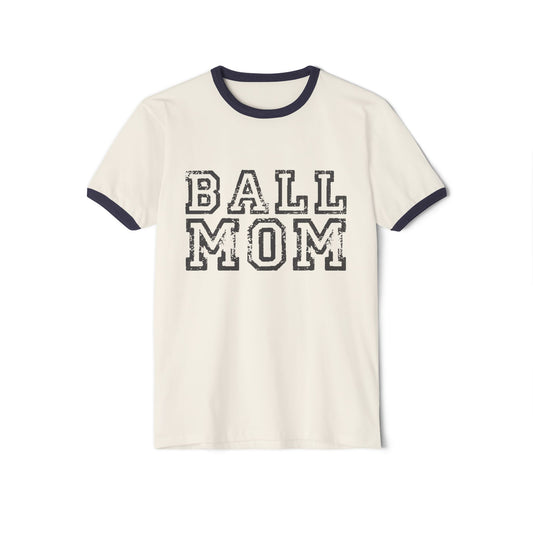 Ball Mom Unisex Cotton Ringer T-Shirt