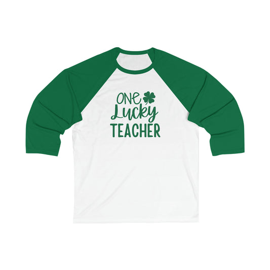 One Lucky Teacher Unisex 3\4 Sleeve Baseball Tee