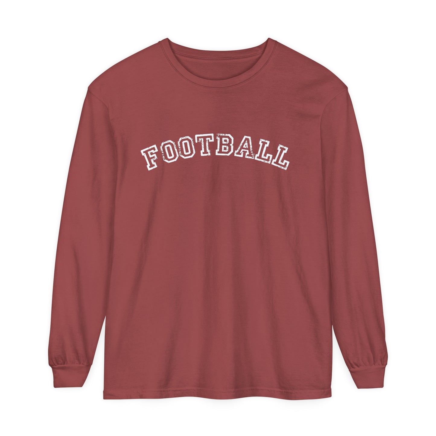 Football Curved Unisex Garment-dyed Long Sleeve T-Shirt