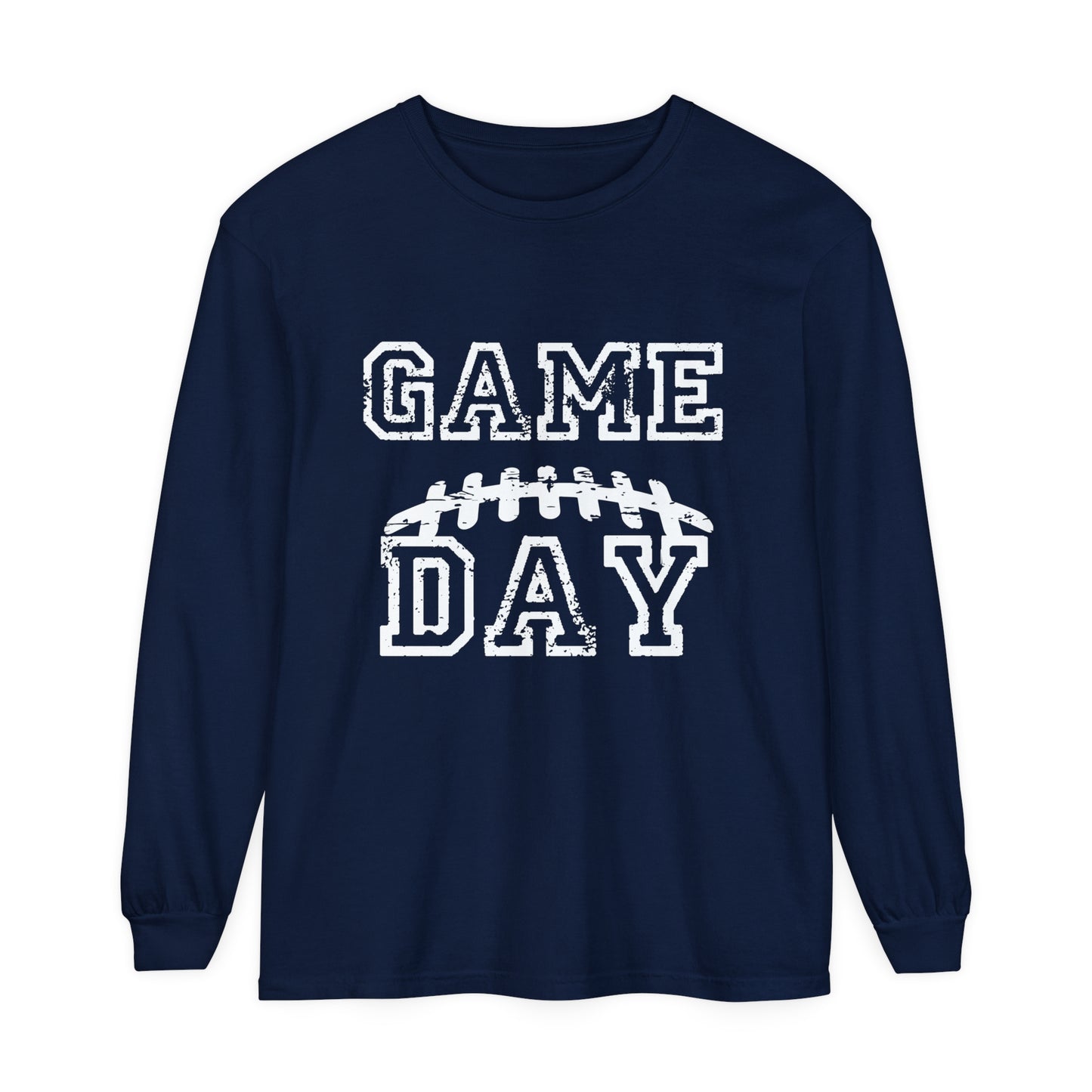 Game Day Laces Unisex Garment-dyed Long Sleeve T-Shirt