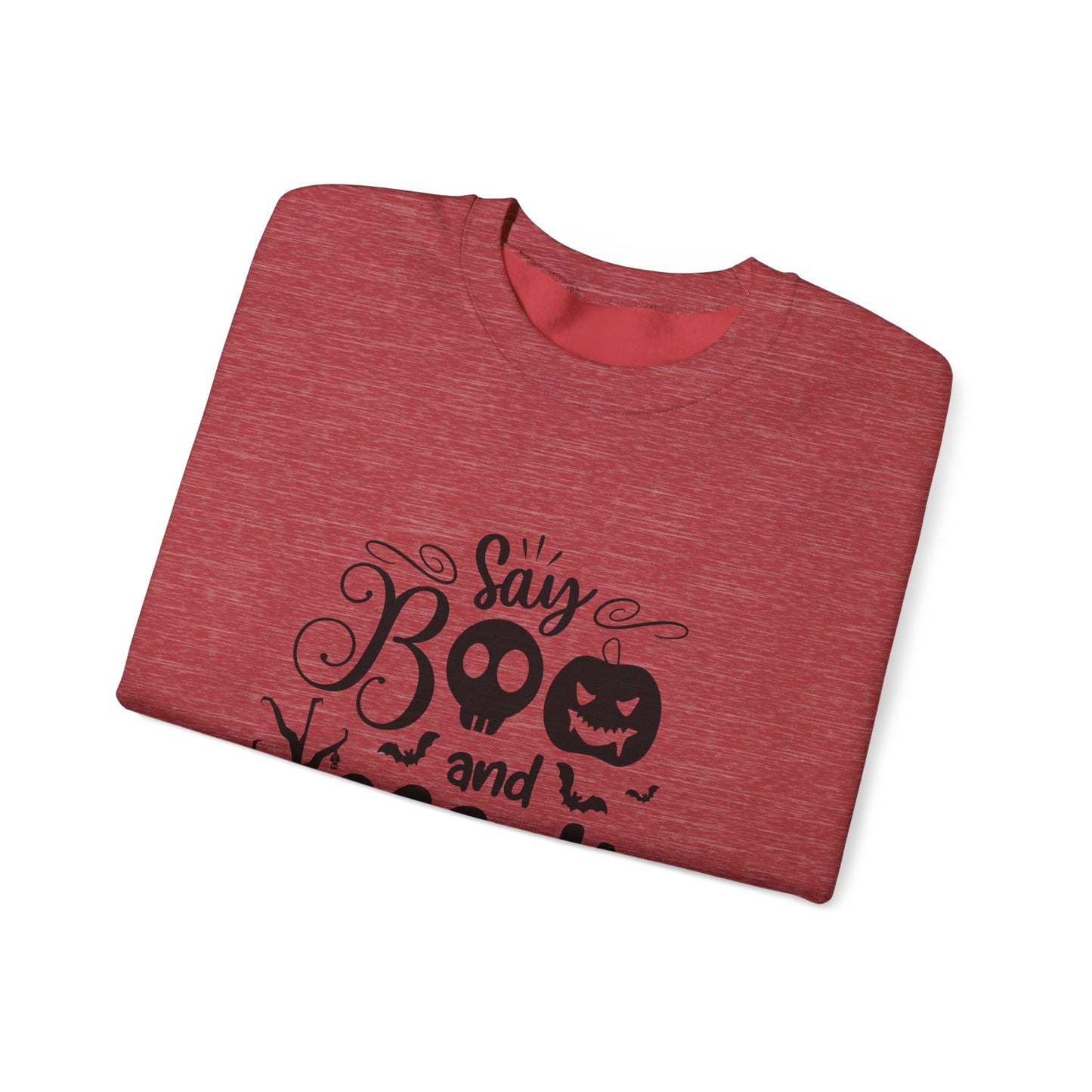 Say Boo and Scare On Unisex Heavy Blend™ Crewneck Sweatshirt