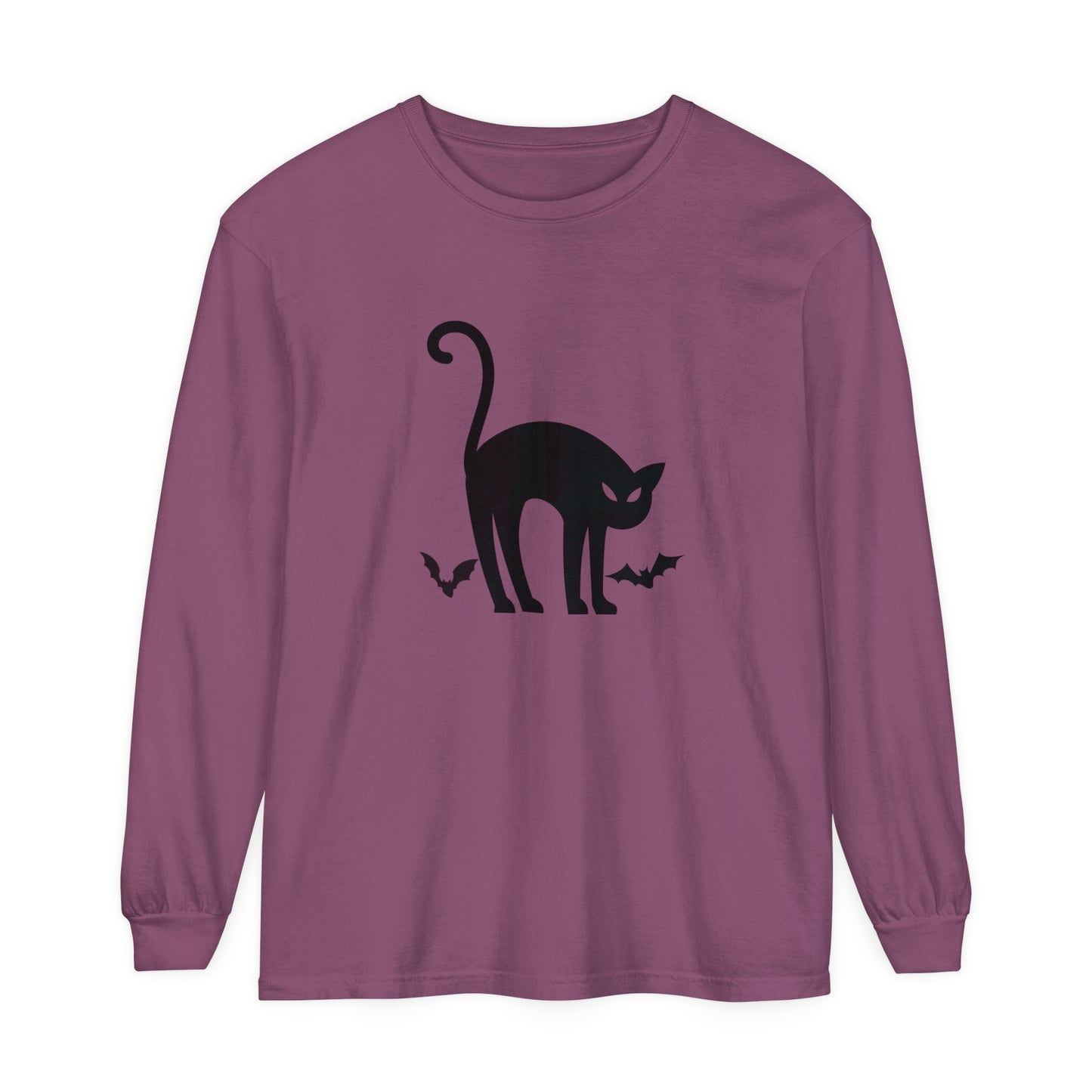 Bats and Cats Unisex Garment-dyed Long Sleeve T-Shirt