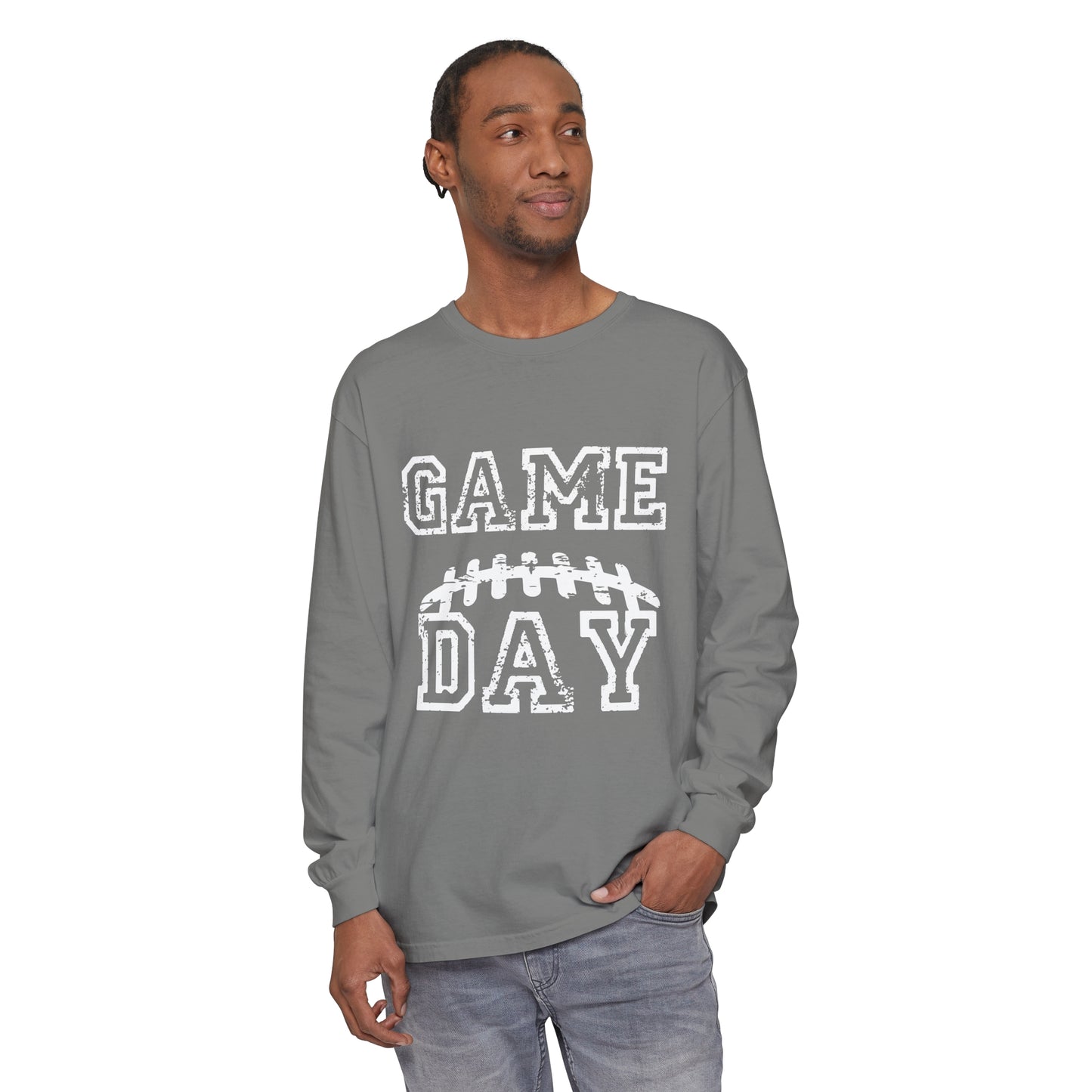 Game Day Laces Unisex Garment-dyed Long Sleeve T-Shirt