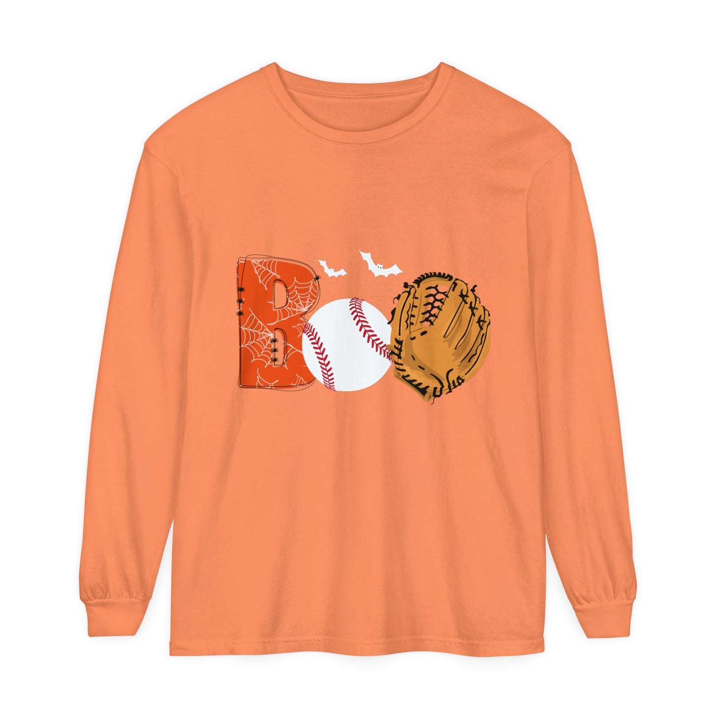 Boo Baseball Unisex Garment-dyed Long Sleeve T-Shirt