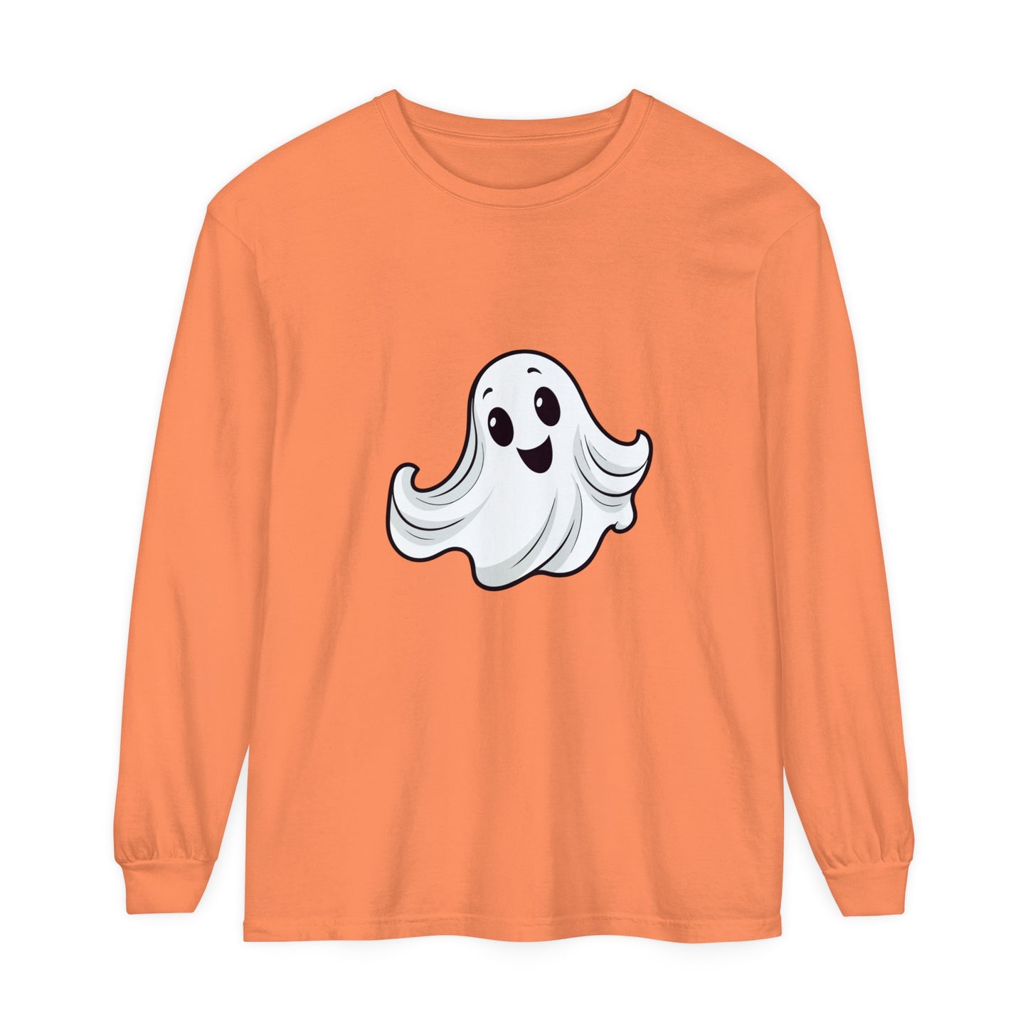 Cute Ghost Unisex Garment-dyed Long Sleeve T-Shirt