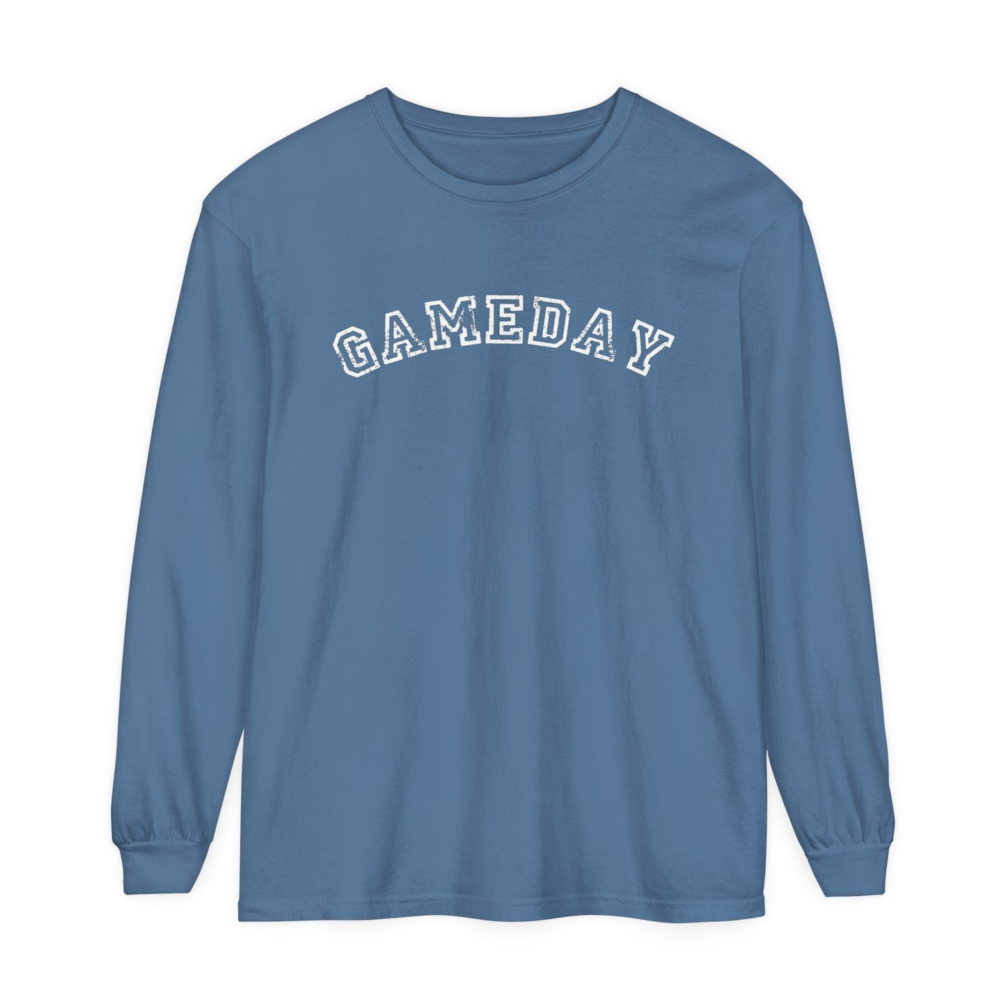 Game Day Curved Block Unisex Garment-dyed Long Sleeve T-Shirt