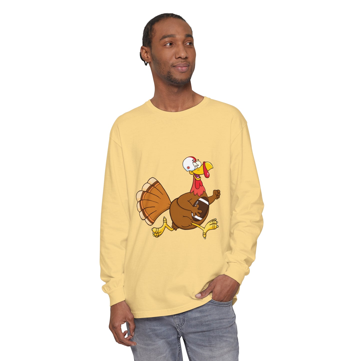 Turkey Running Football Unisex Garment-dyed Long Sleeve T-Shirt