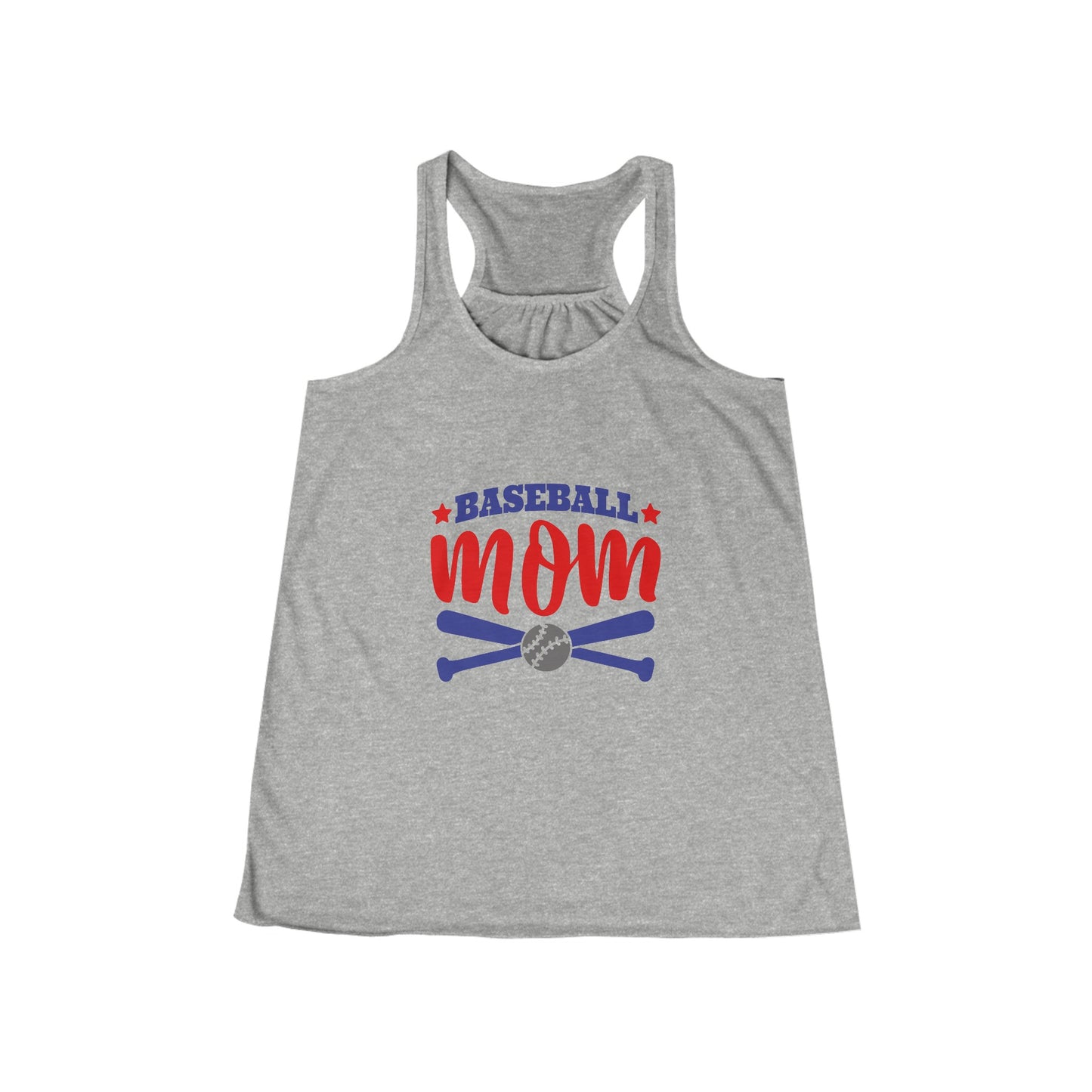 Baseball Mom with Crossed Bats Women's Flowy Racerback Tank