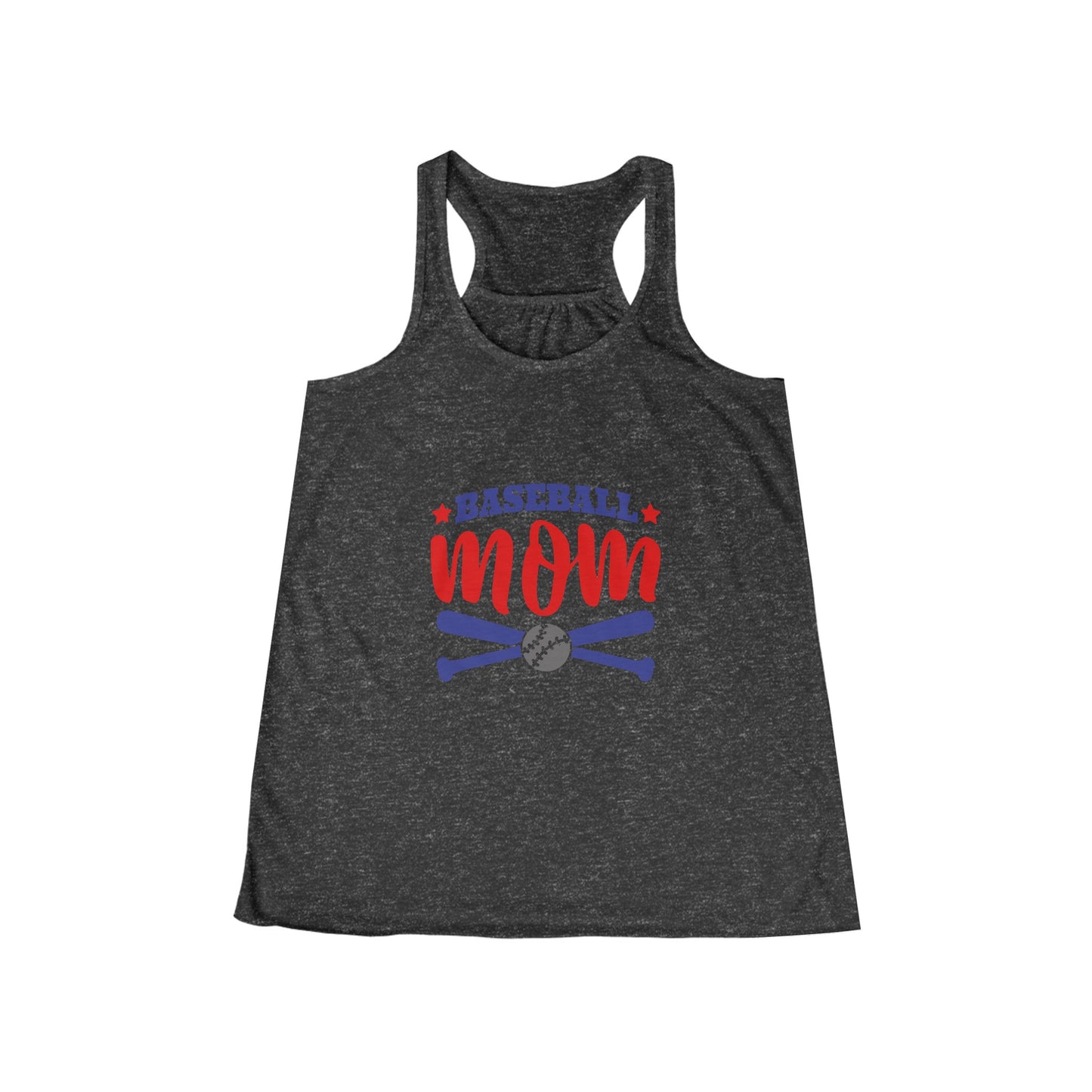 Baseball Mom with Crossed Bats Women's Flowy Racerback Tank