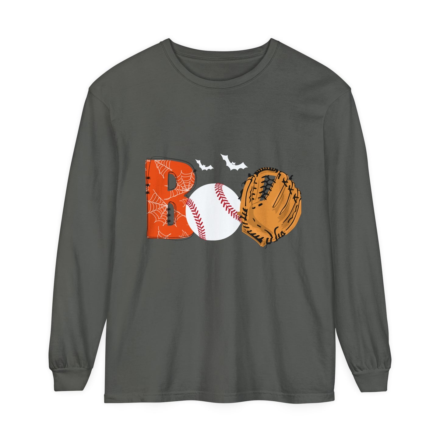 Boo Baseball Unisex Garment-dyed Long Sleeve T-Shirt