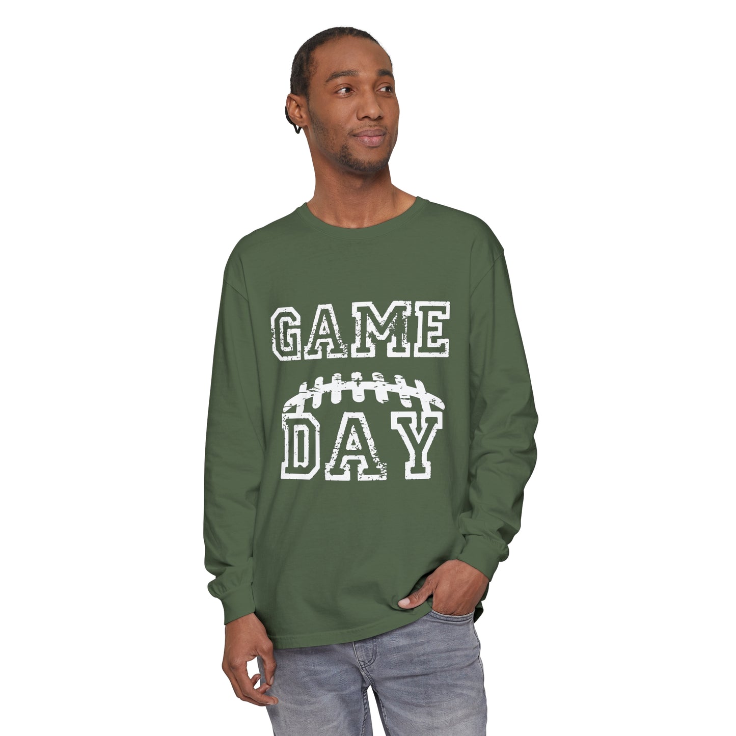 Game Day Laces Unisex Garment-dyed Long Sleeve T-Shirt