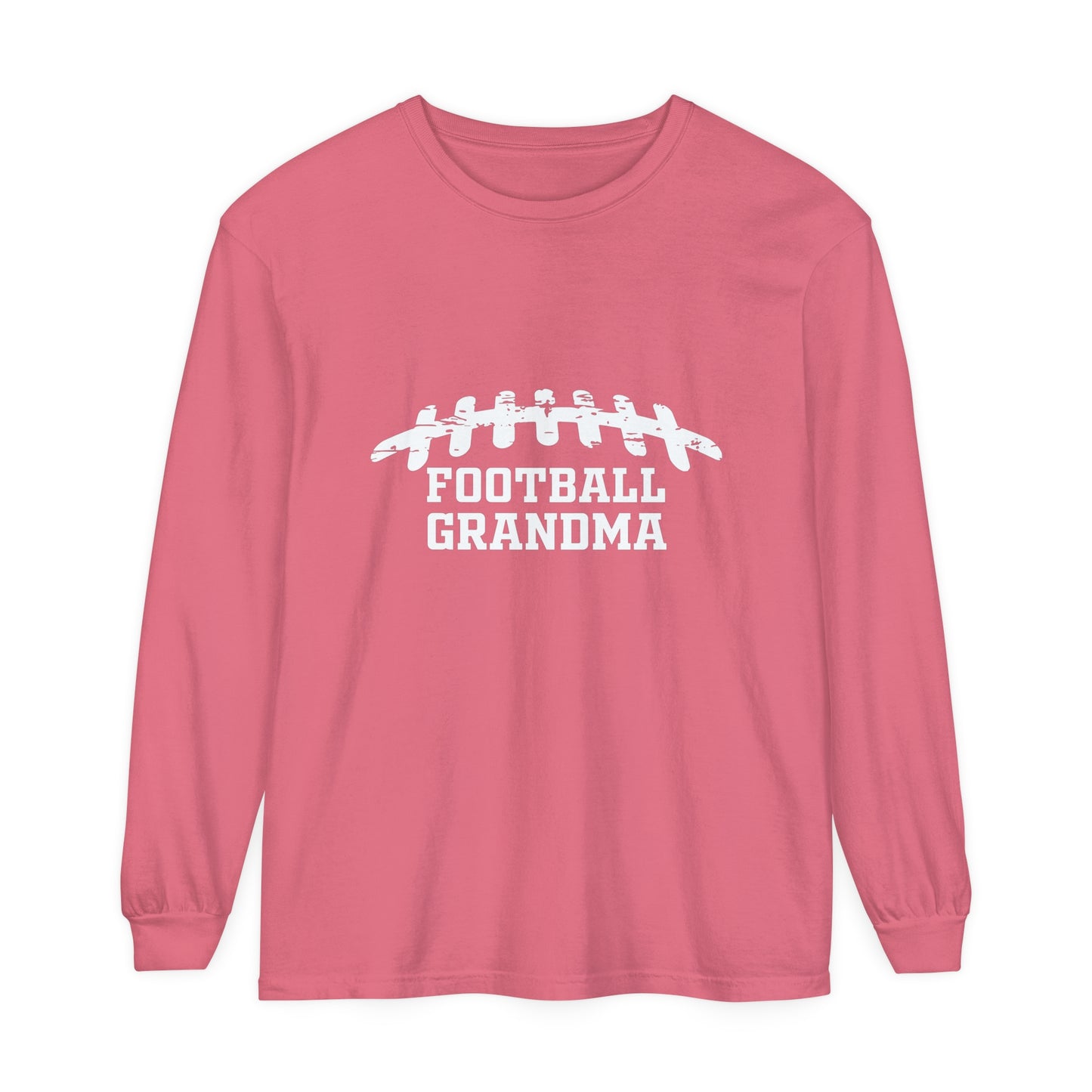 Football Grandma Laces Unisex Garment-dyed Long Sleeve T-Shirt