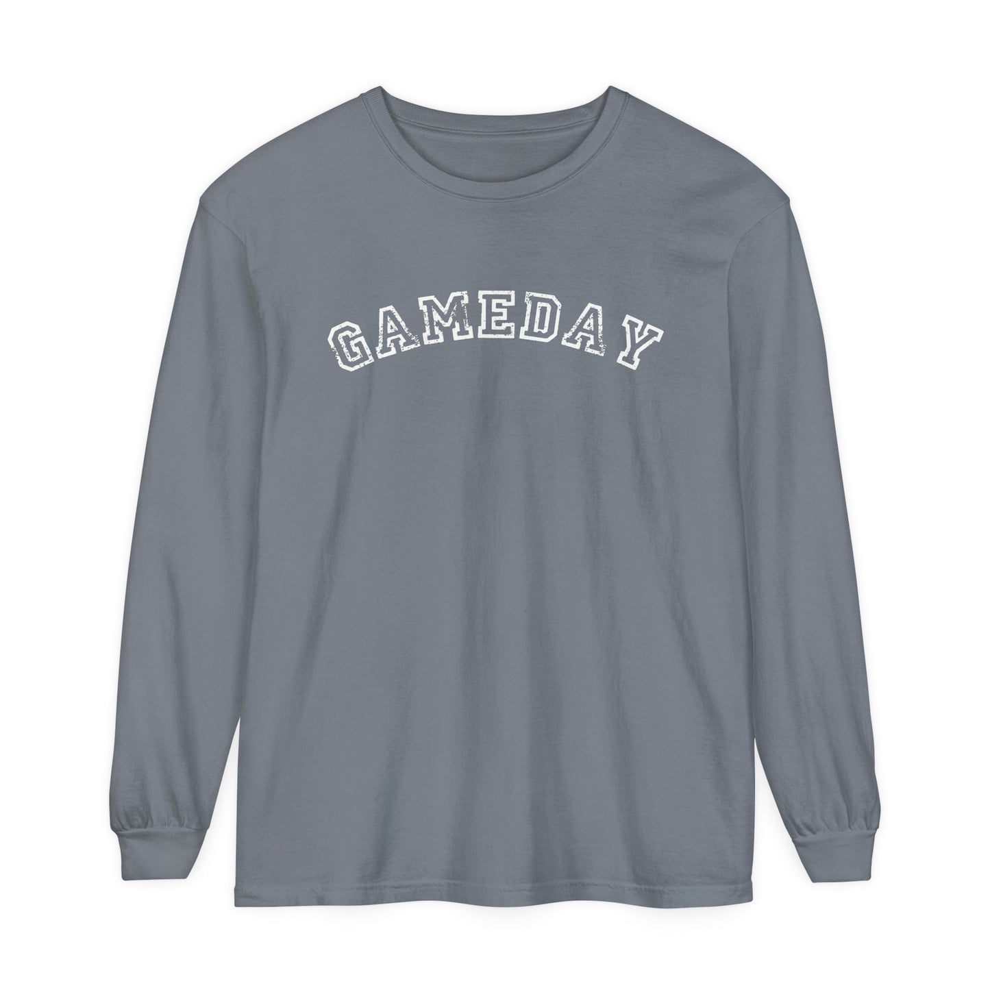 Game Day Curved Block Unisex Garment-dyed Long Sleeve T-Shirt