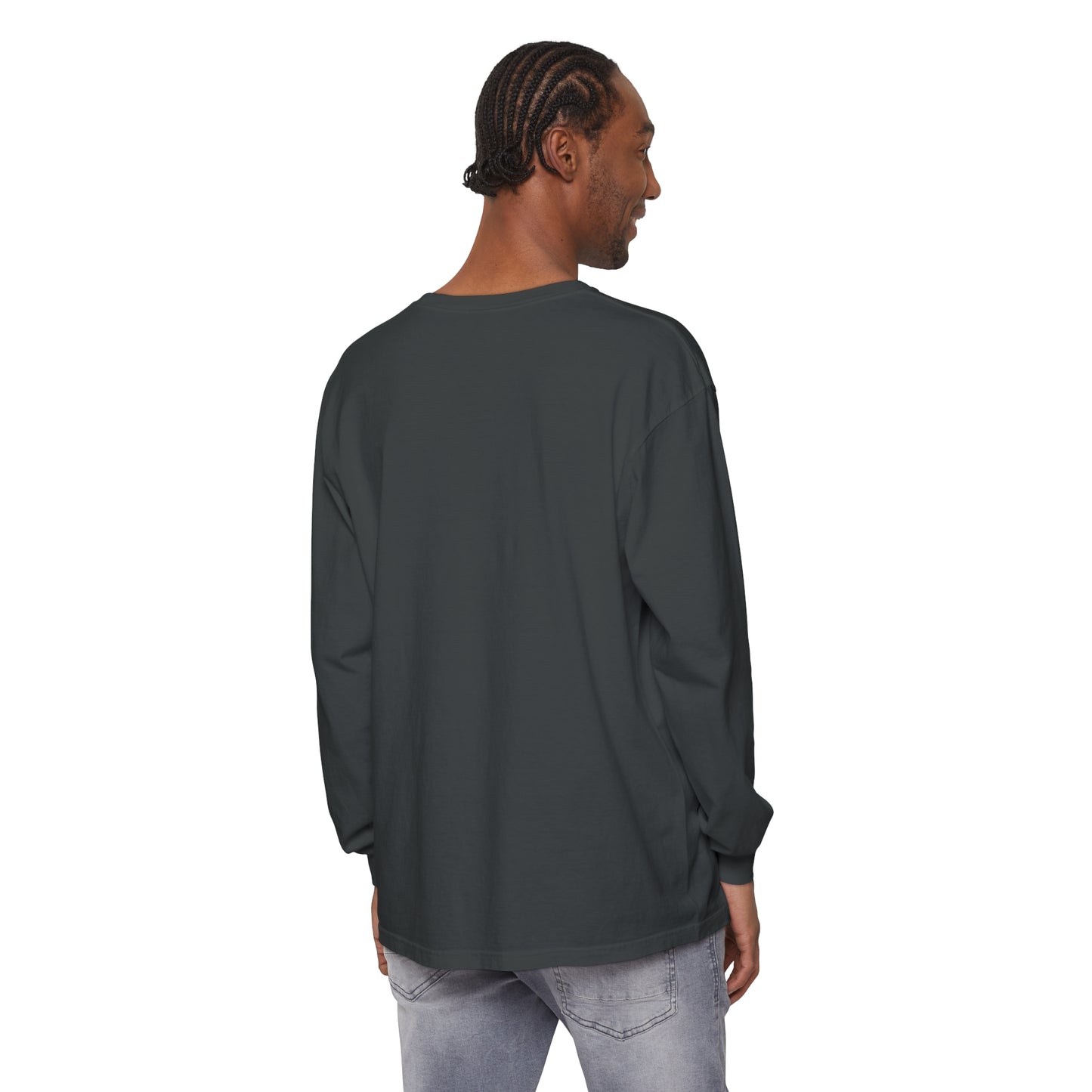 Dunking Basketball Ghost Unisex Garment-dyed Long Sleeve T-Shirt