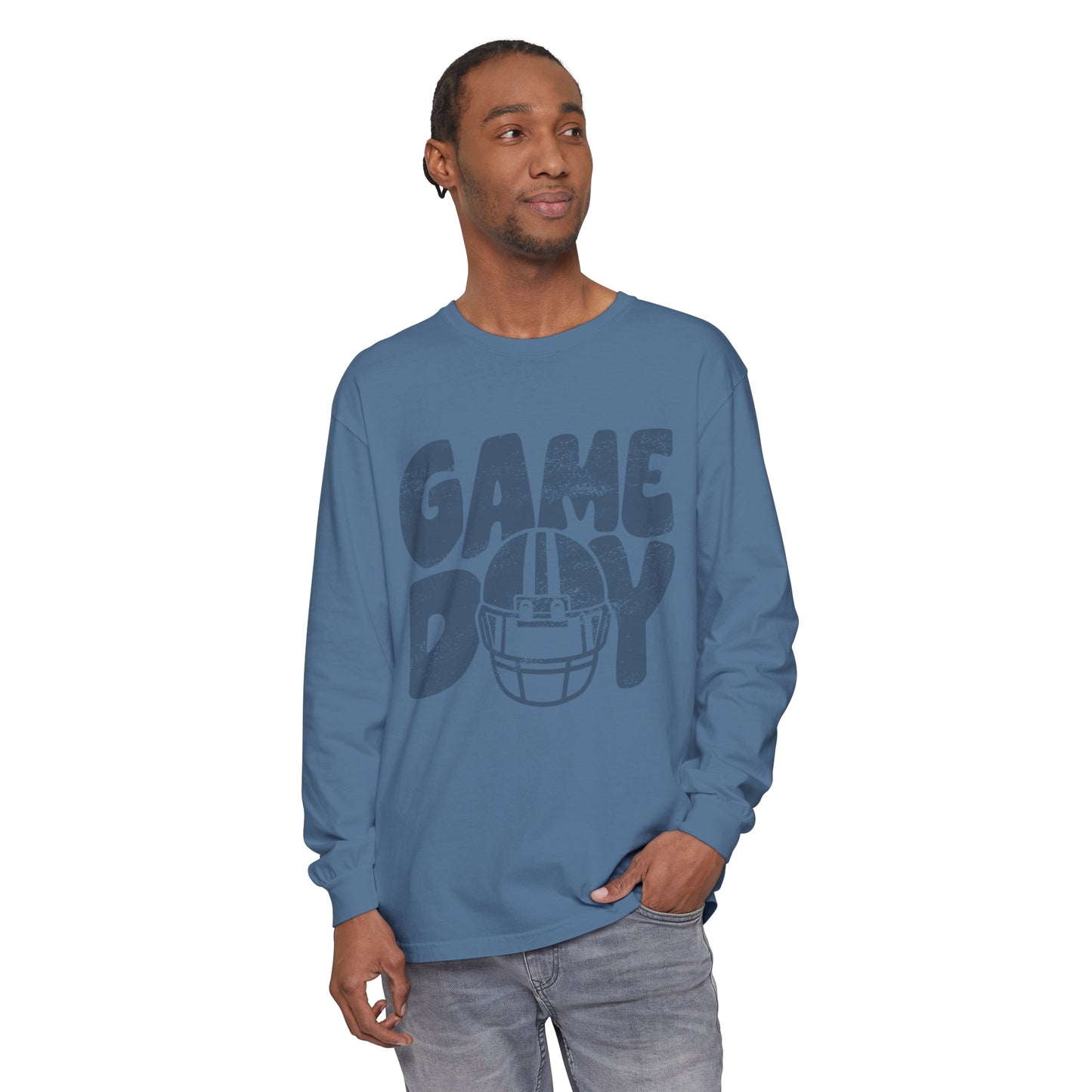 Game Day Helmet Unisex Garment-dyed Long Sleeve T-Shirt