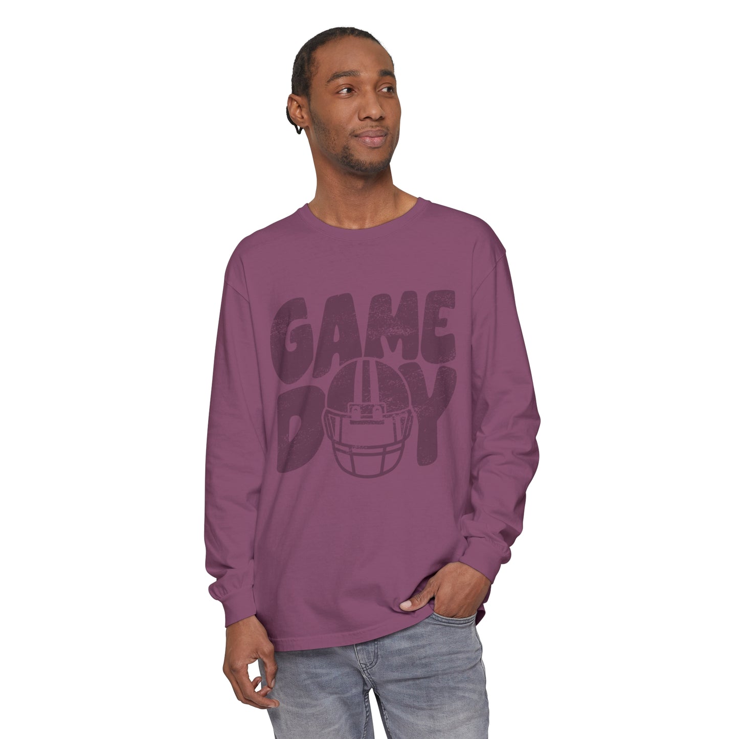 Game Day Helmet Unisex Garment-dyed Long Sleeve T-Shirt