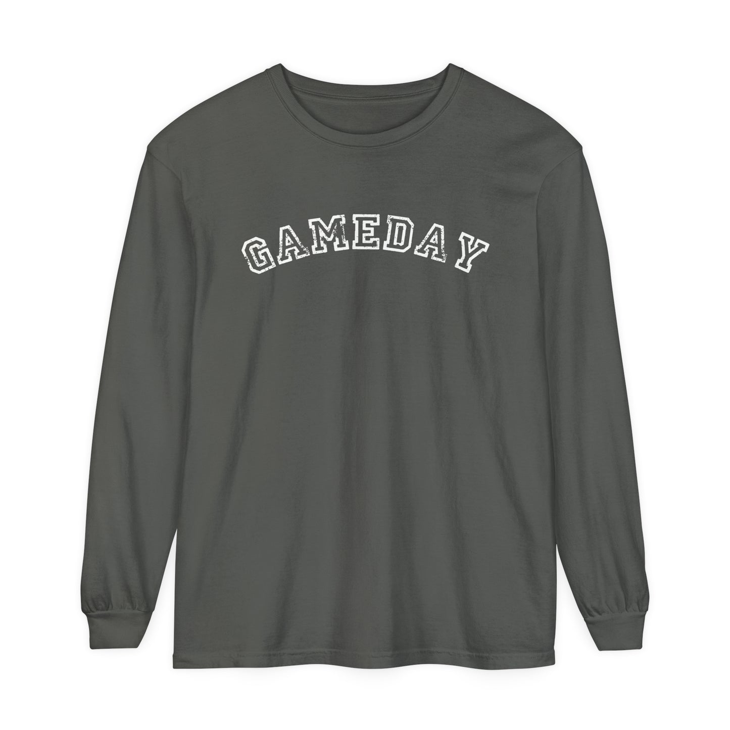 Game Day Curved Block Unisex Garment-dyed Long Sleeve T-Shirt